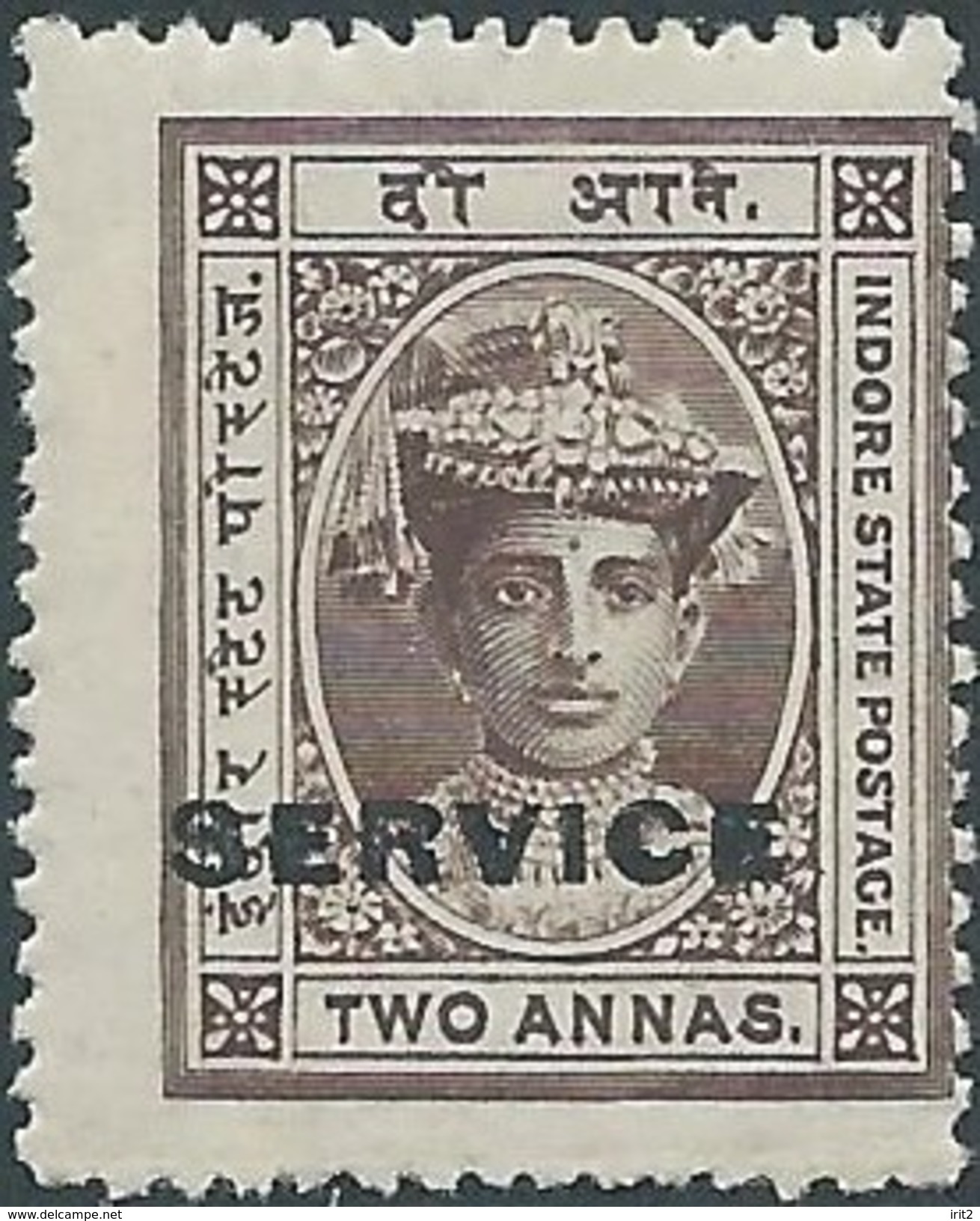 INDIA ESTATES PRINCIPES Holkaro / State Of INDORE INDE - 2 Annas (SERVICE)- Mint - Holkar