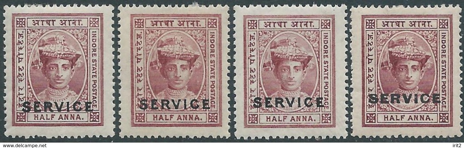 INDIA ESTATES PRINCIPES Holkaro / State Of INDORE INDE -4 X 1/2 Annas (SERVICE)- Mint - Holkar