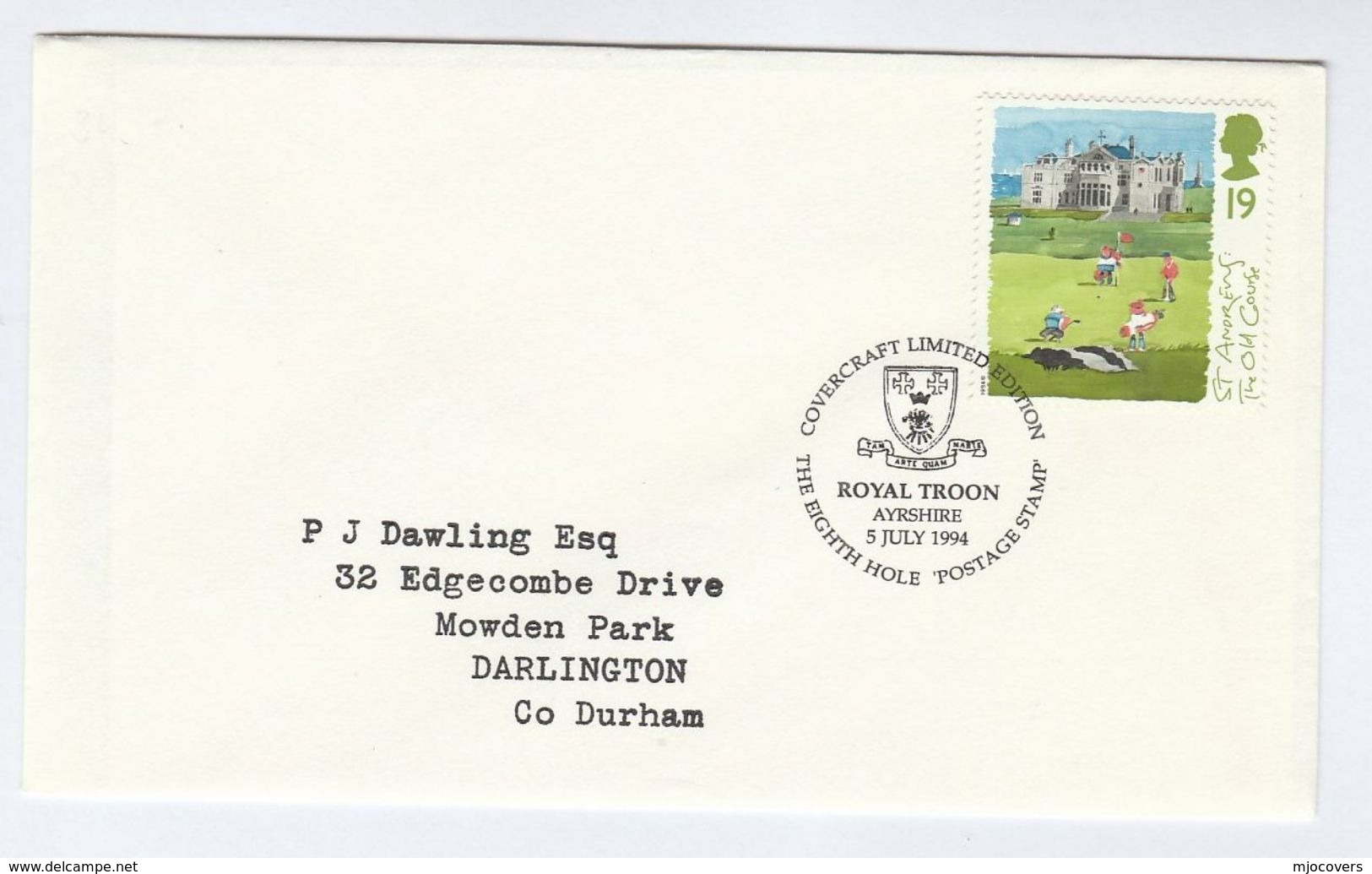 1994 ROYAL TROON GOLF COVER Fdc Stamps Sport  Cover Gb - Golf