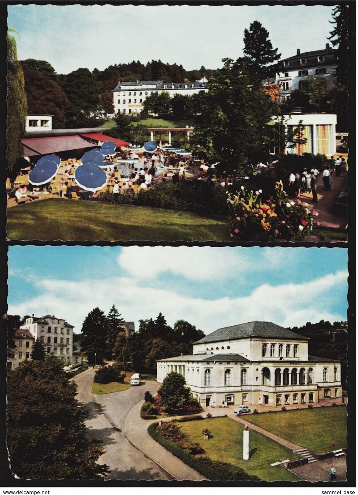 2 X Bad Schwalbach Im Taunus  -  Kurcafe / Weinbrunnen + Kursaal  -  Ansichtskarten Ca. 1985   (7649) - Bad Schwalbach