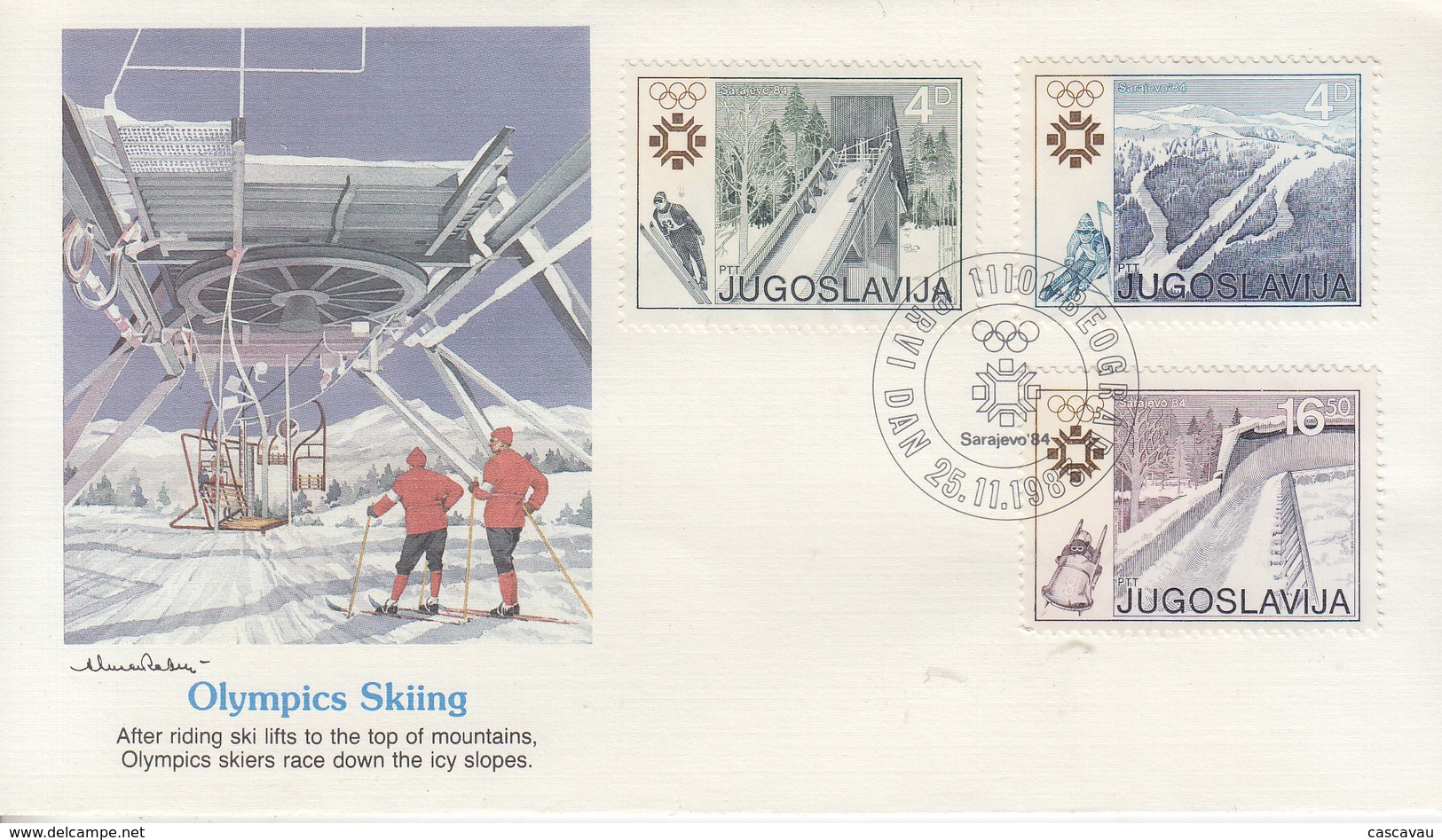 Enveloppe  FDC  1er  Jour   YOUGOSLAVIE    Jeux   Olympiques   SARAJEVO   1984 - FDC