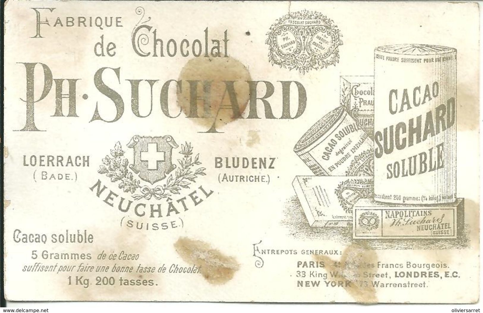 Chtomos Chocolat  Suchard Militaire - Suchard