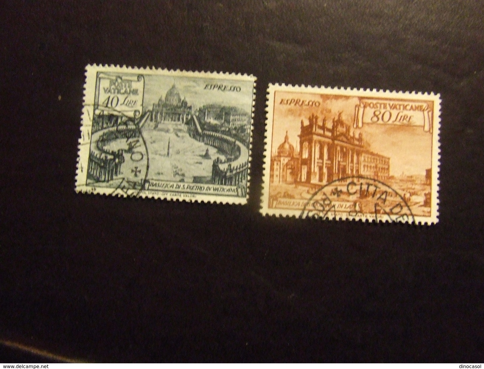 VATICANO 1949 BASILICHE USATO ESPRESSO  Dent 14 - Priority Mail