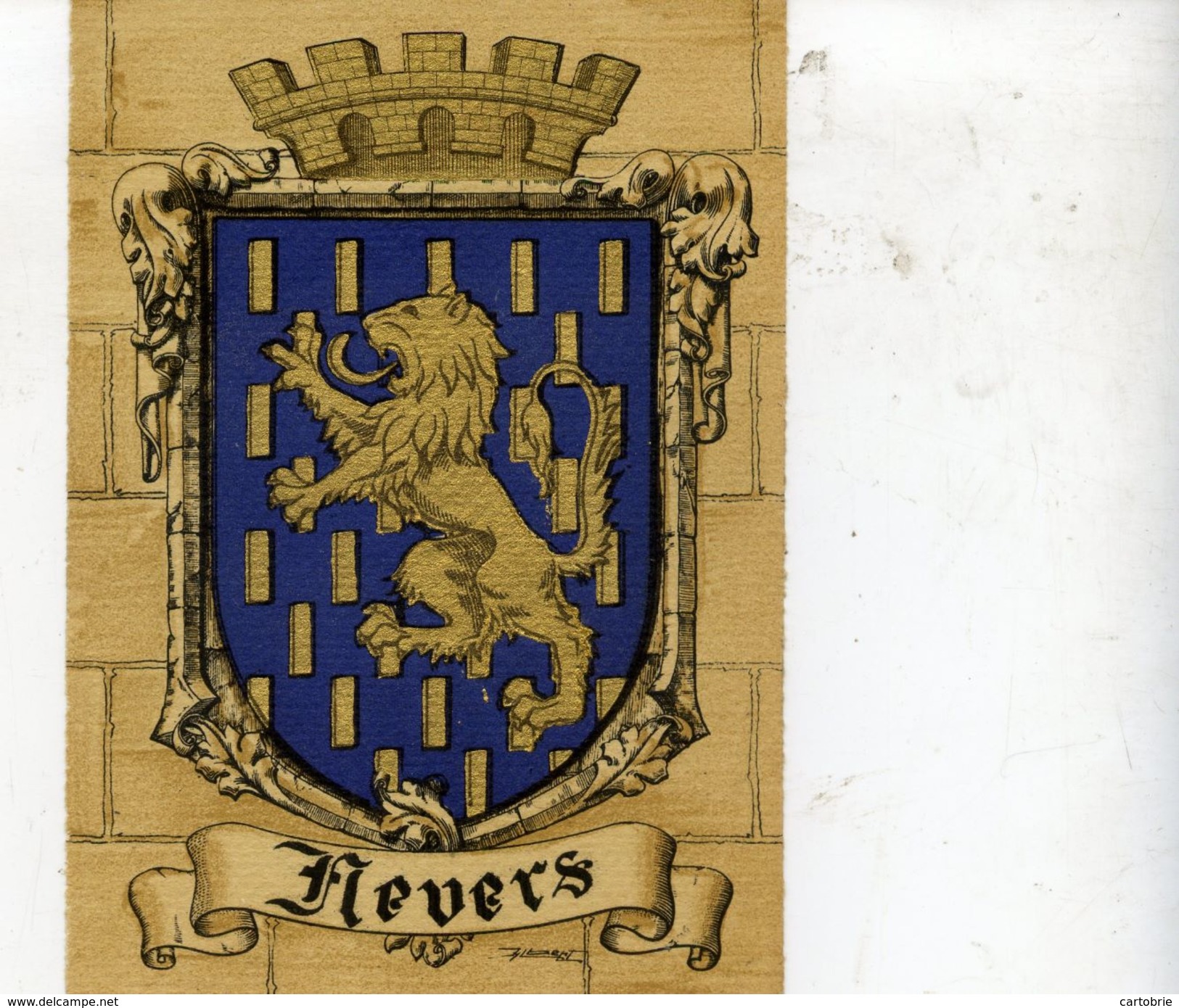 58 NEVERS - Blason, Armes De La Ville, Héraldique - Superbe CPSM (à Plats Or Et Argent) N° 1317 O Barré-Dayez - 1946 - Nevers