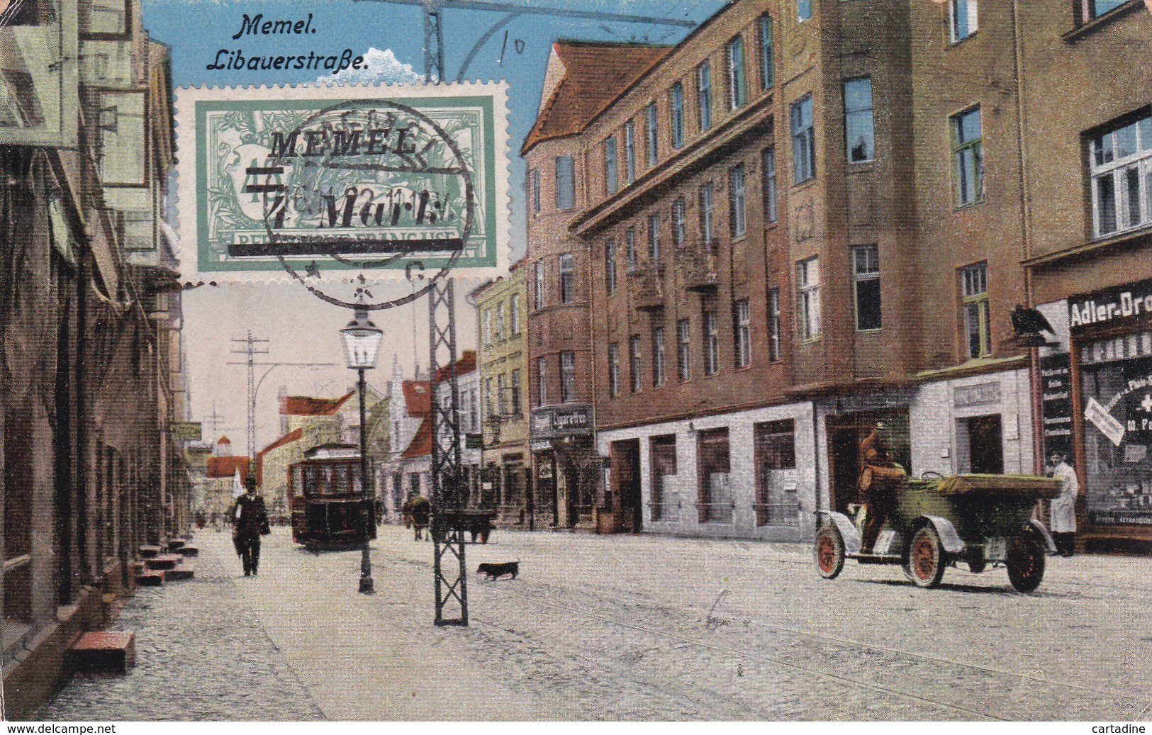 Memel (Klaipėdos Kraštas)   Libauerstraße  - Tram - 1922 - Lituanie