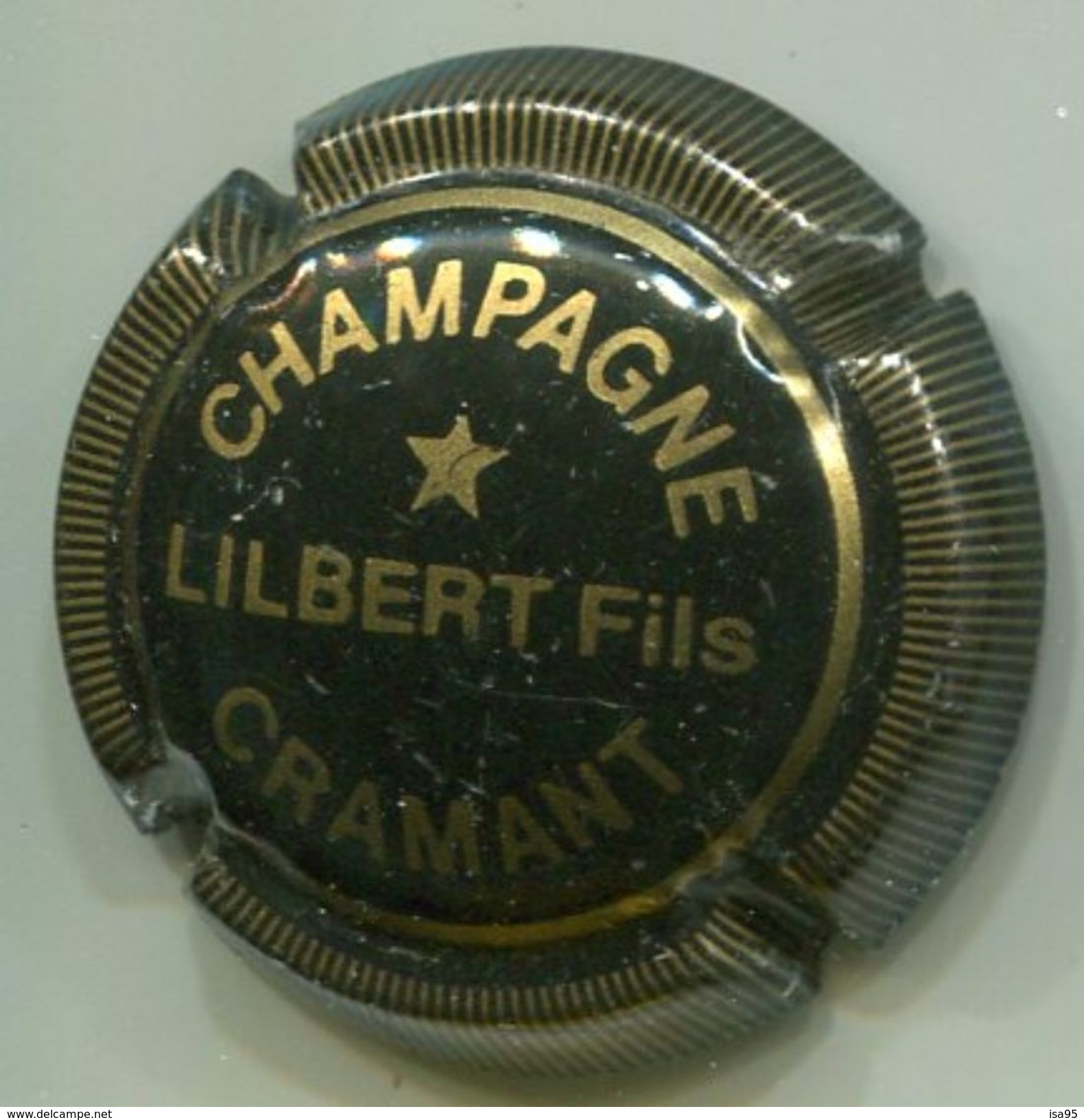 CAPSULE-CHAMPAGNE LILBERT Fils N°02 Noir & Or Striée - Autres & Non Classés