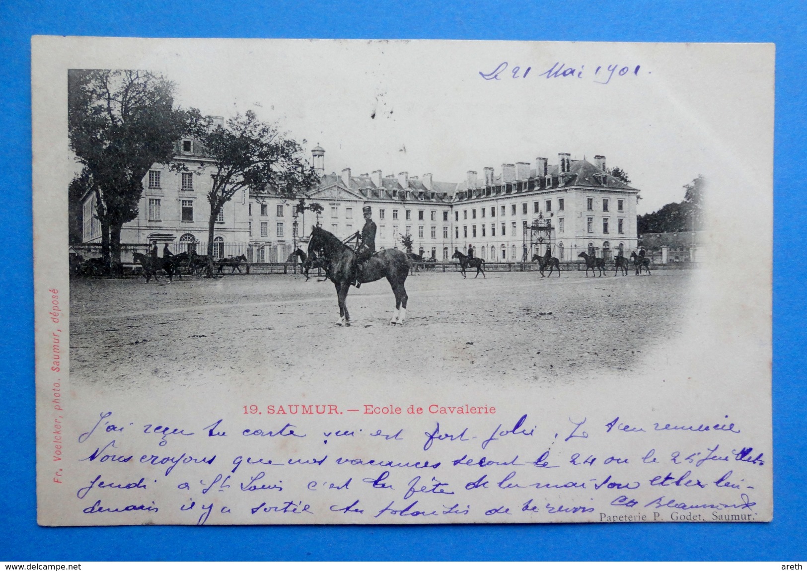 SAUMUR - Lot de 13  CPA  precurseurs : Ecole militaire  de Cavalerie  -1901