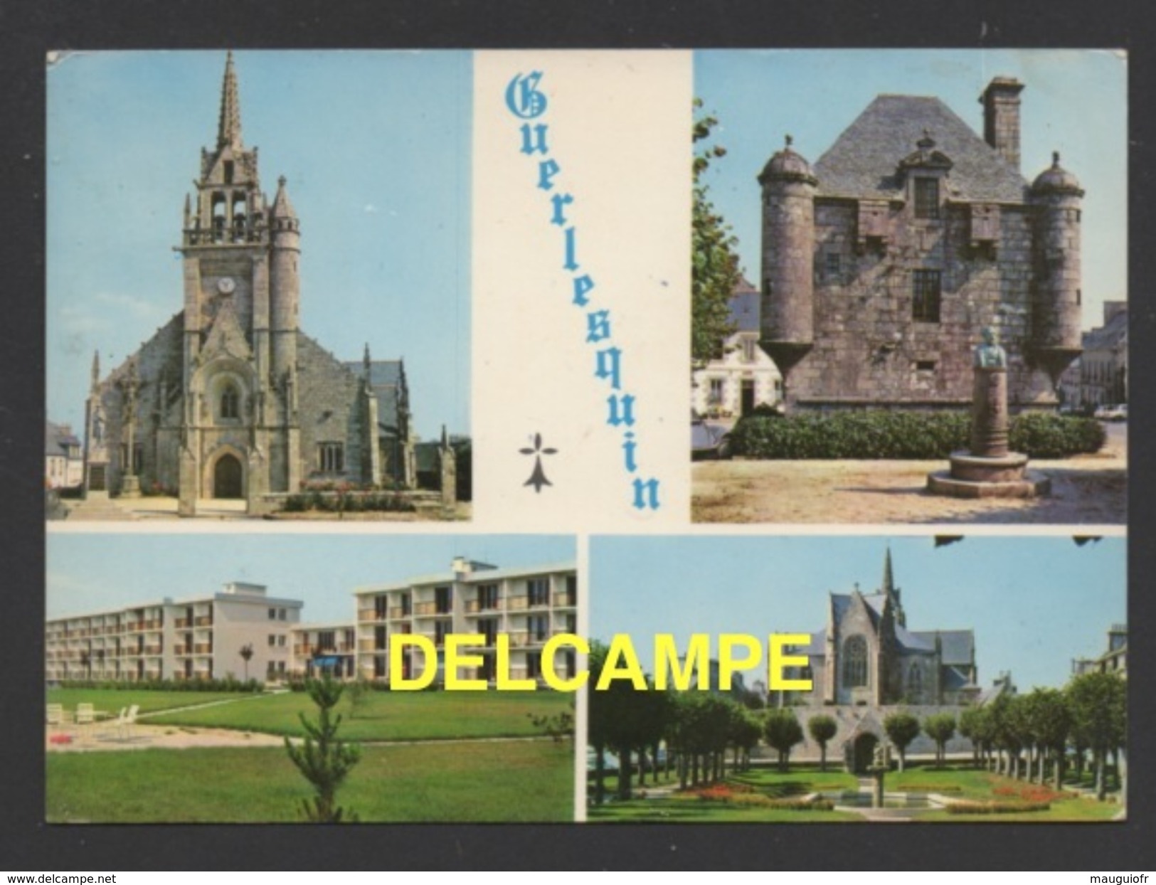 DF / 29 FINISTERE / GUERLESQUIN / L' EGLISE, LE PRÉSIDIAL , LA MAISON DE RETRAITE ET LE SQUARE - Guerlesquin