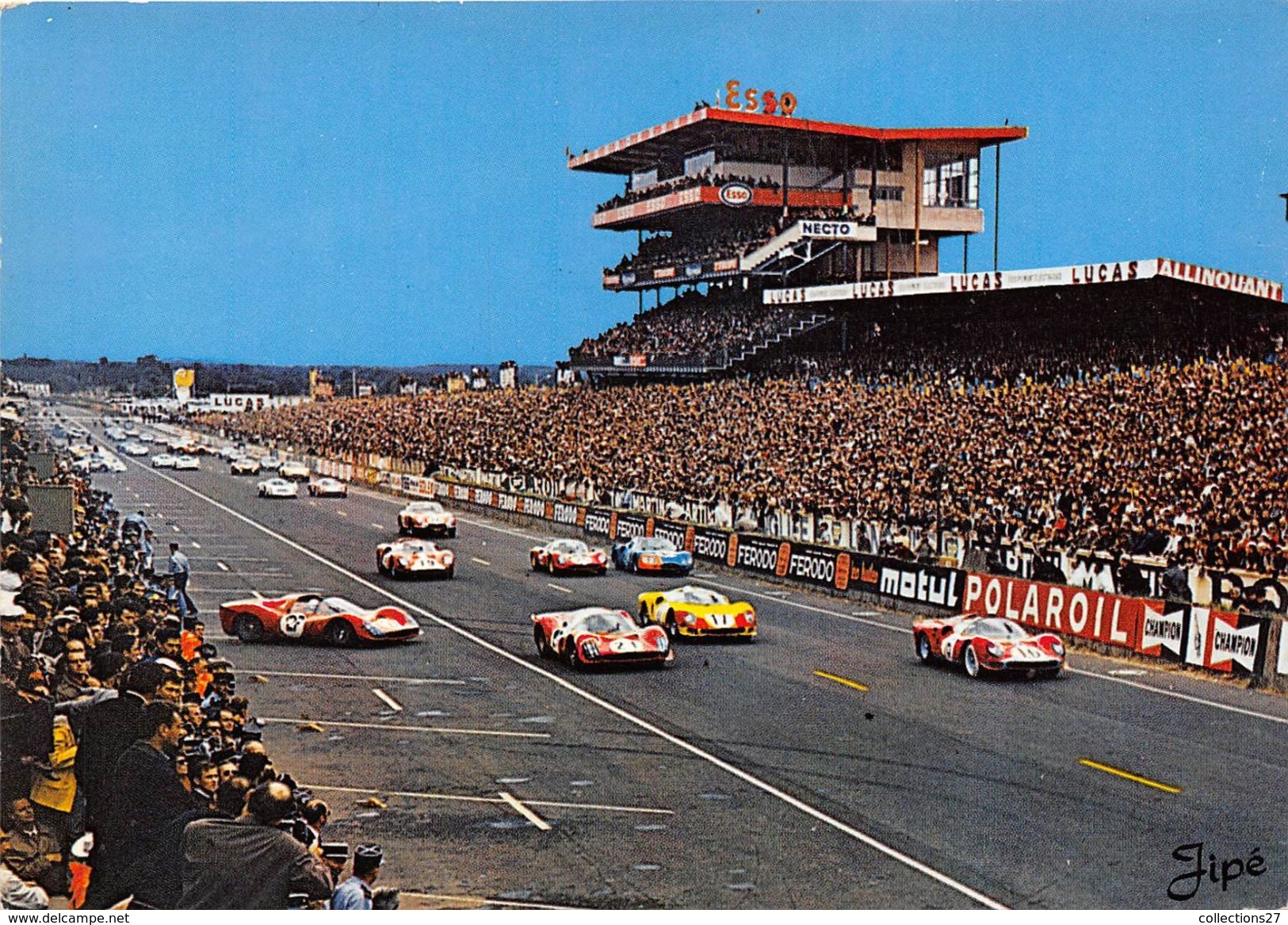 72-LE MANS- CIRCUIT DES 24 HEURES DU MANS , LE DEMARRAGE DES VOITURES - Le Mans