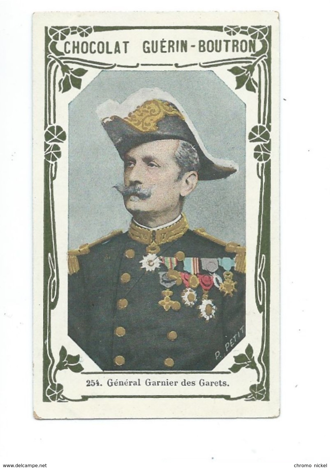 Général Garnier Des Garets Armée Française  Chromo Bien/TB 103 X 62 Mm  Pub:Guérin-Boutron - Guérin-Boutron