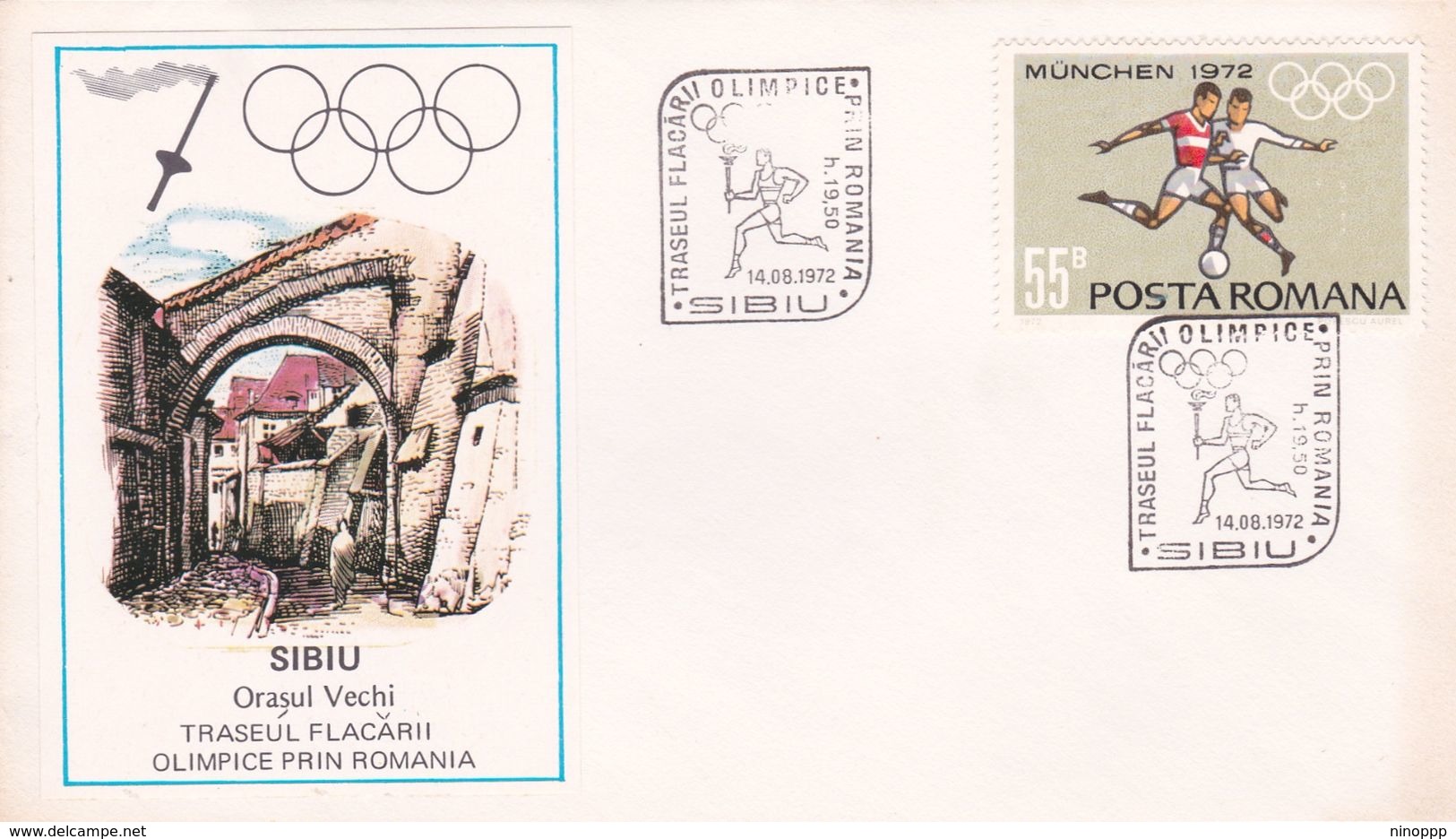 Romania 1972 Munich Olympic Games, Sibiu, Souvenir Cover - Summer 1972: Munich