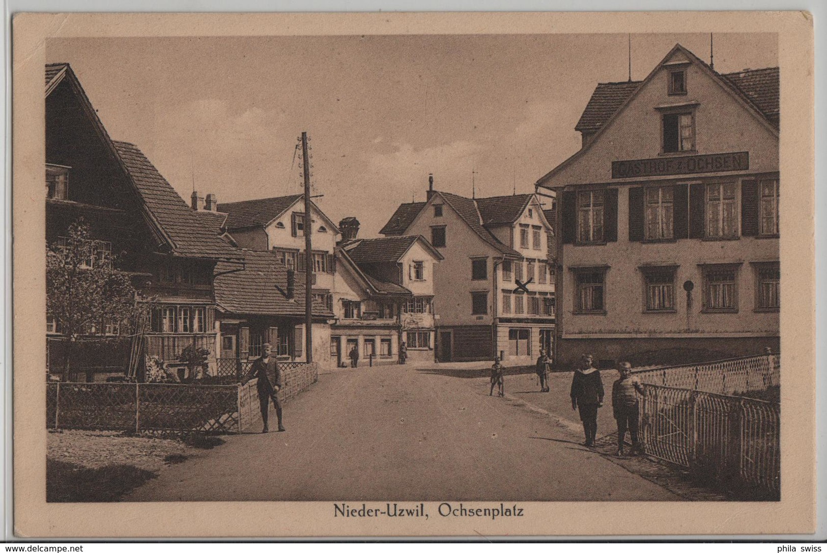 Nieder-Uzwil - Ochsenplatz, Gasthof Ochsen, Animee - Photo: Guggenheim - Uzwil