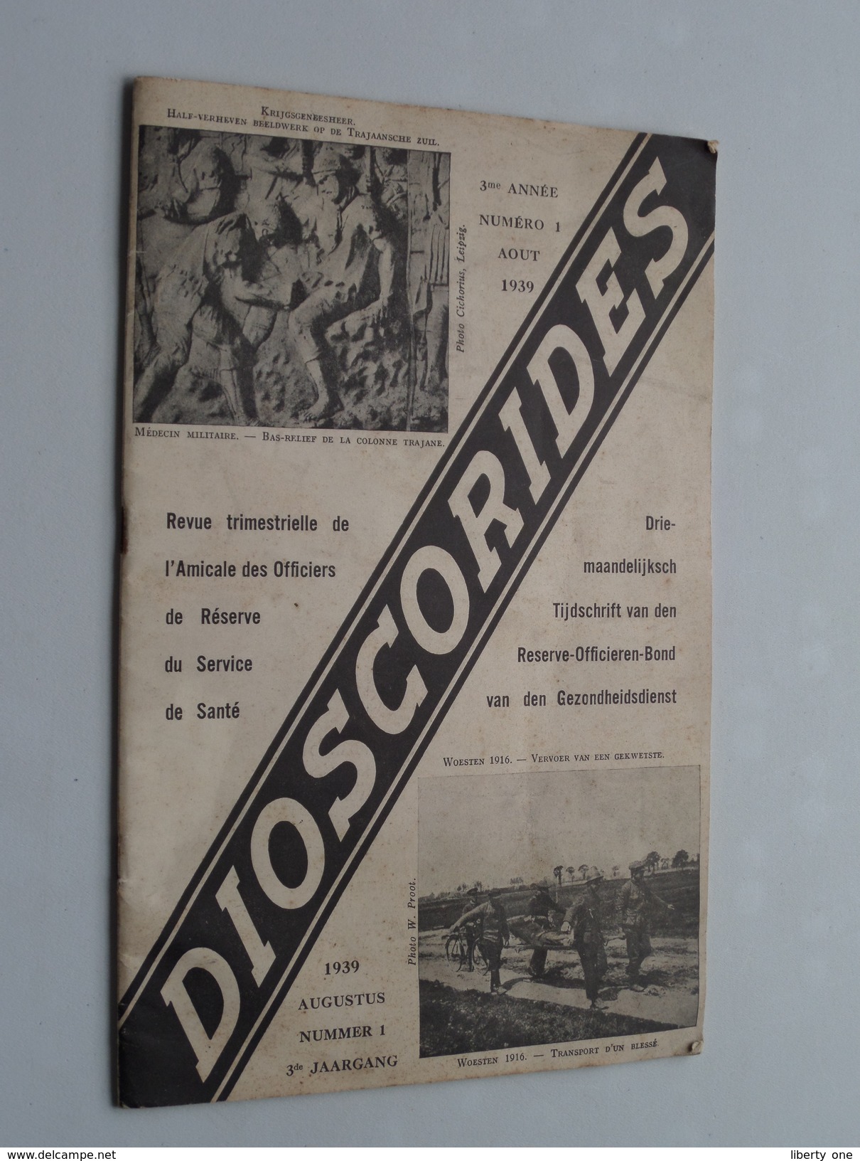 DIOSCORIDES ( 3me Année - N° 1 Aout ) 1939 ( Voir Photo Pour Detail De Quelques Pages ) NL / FR ! - Otros & Sin Clasificación