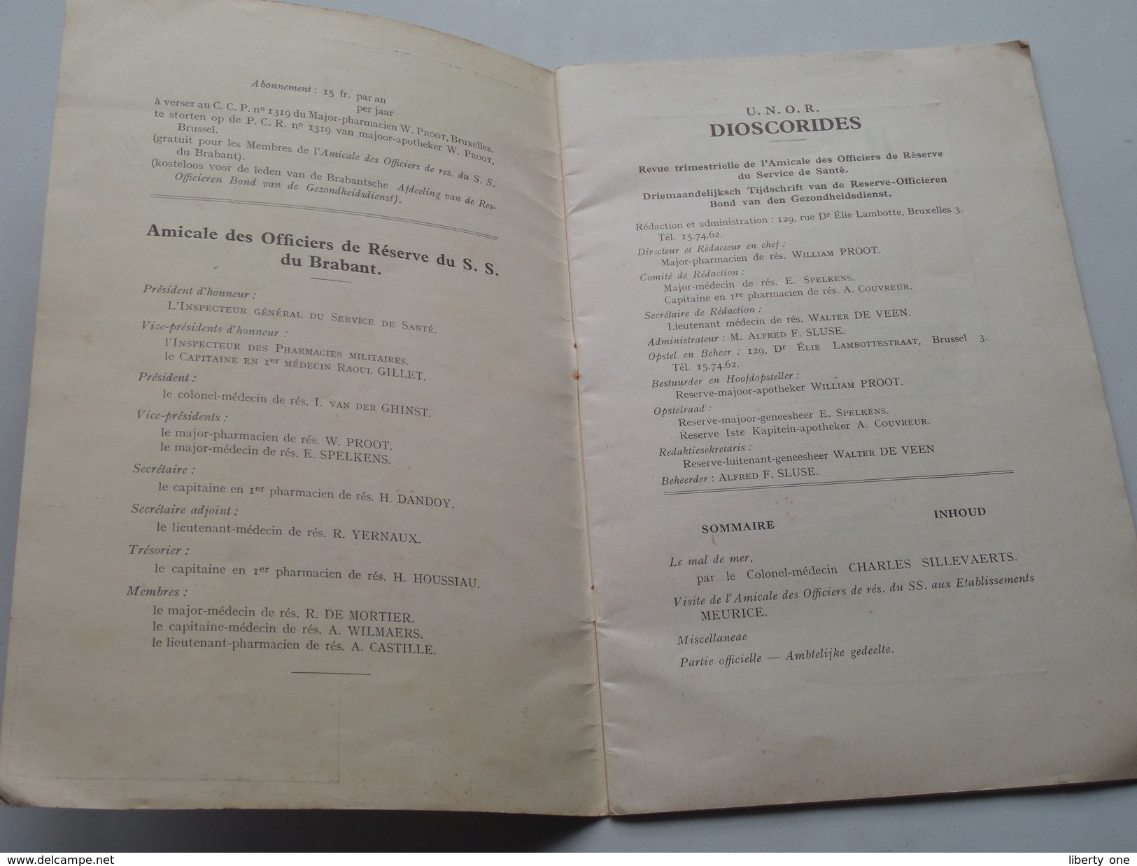 DIOSCORIDES ( 3me Année - N° 1 Aout ) 1939 ( Voir Photo Pour Detail De Quelques Pages ) NL / FR ! - Other & Unclassified