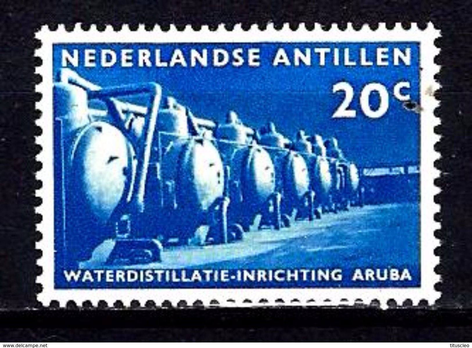 ANTILLES NEERLANDAISES  289**  20c Bleu Distillerie D'eau à Aruba - Antilles