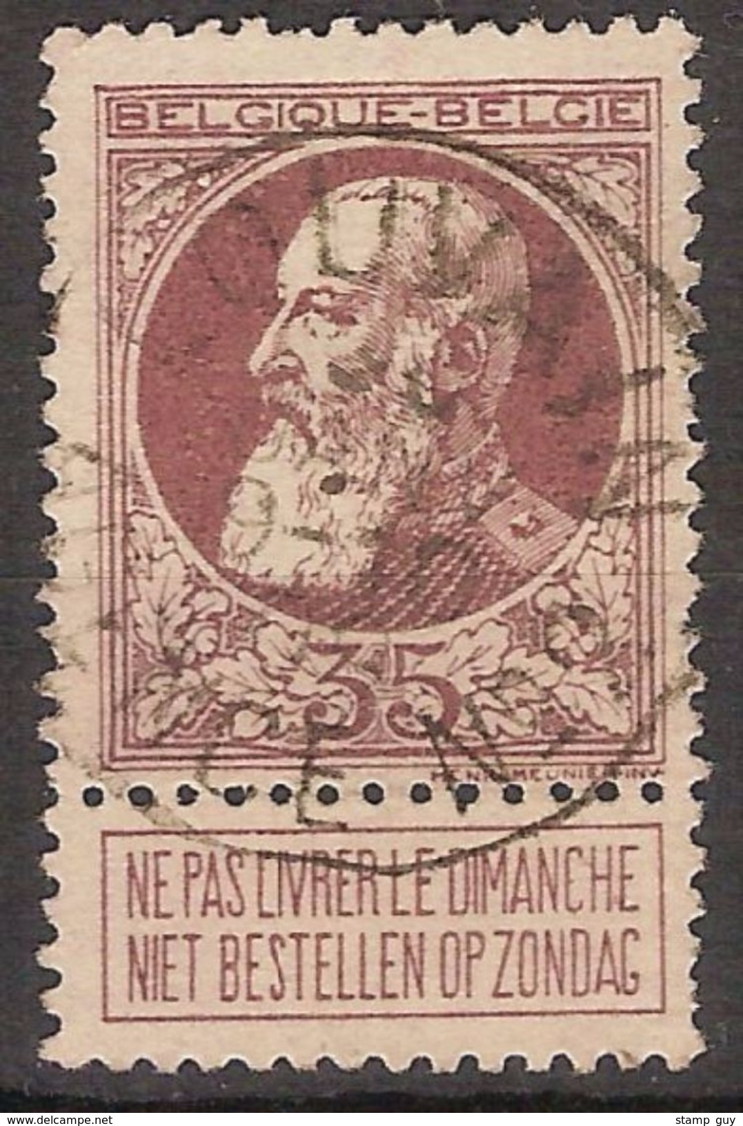 Nr. 77 Met ZELDZAME  Agentschapsstempel LOUVAIN AGENCE NR. 2 ; Staat Zie Scan ! Inzet 10 Euro ! - 1905 Grosse Barbe