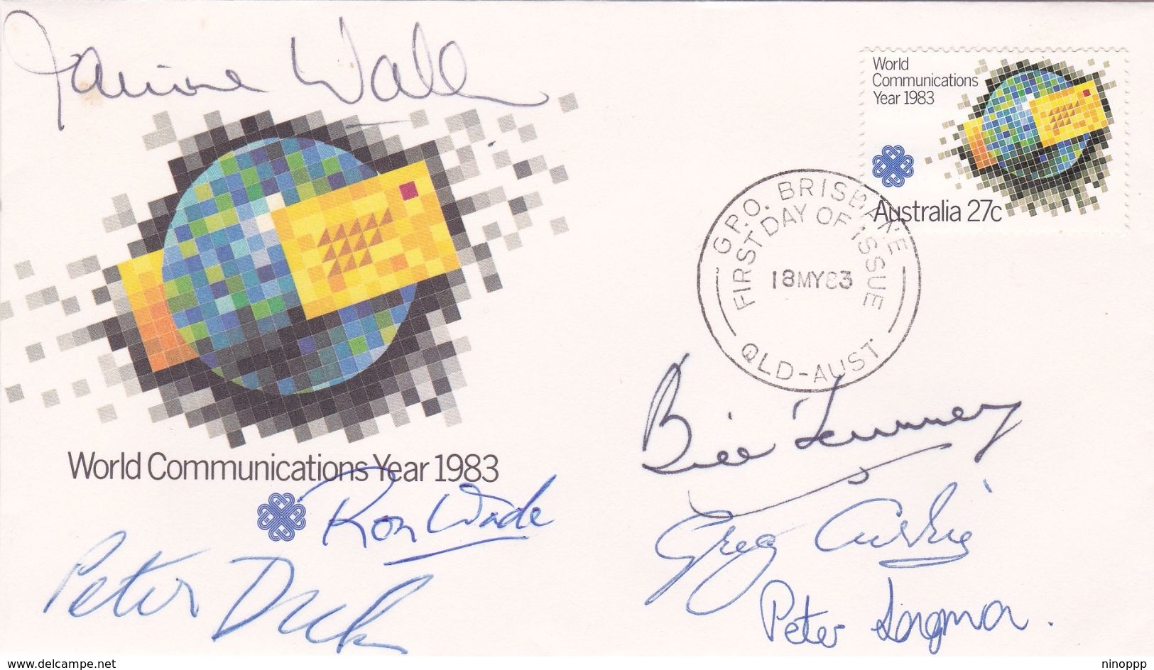 Australia 1983 World Communication Year, Signed Cover By Brisbane ABC Staff - FDC