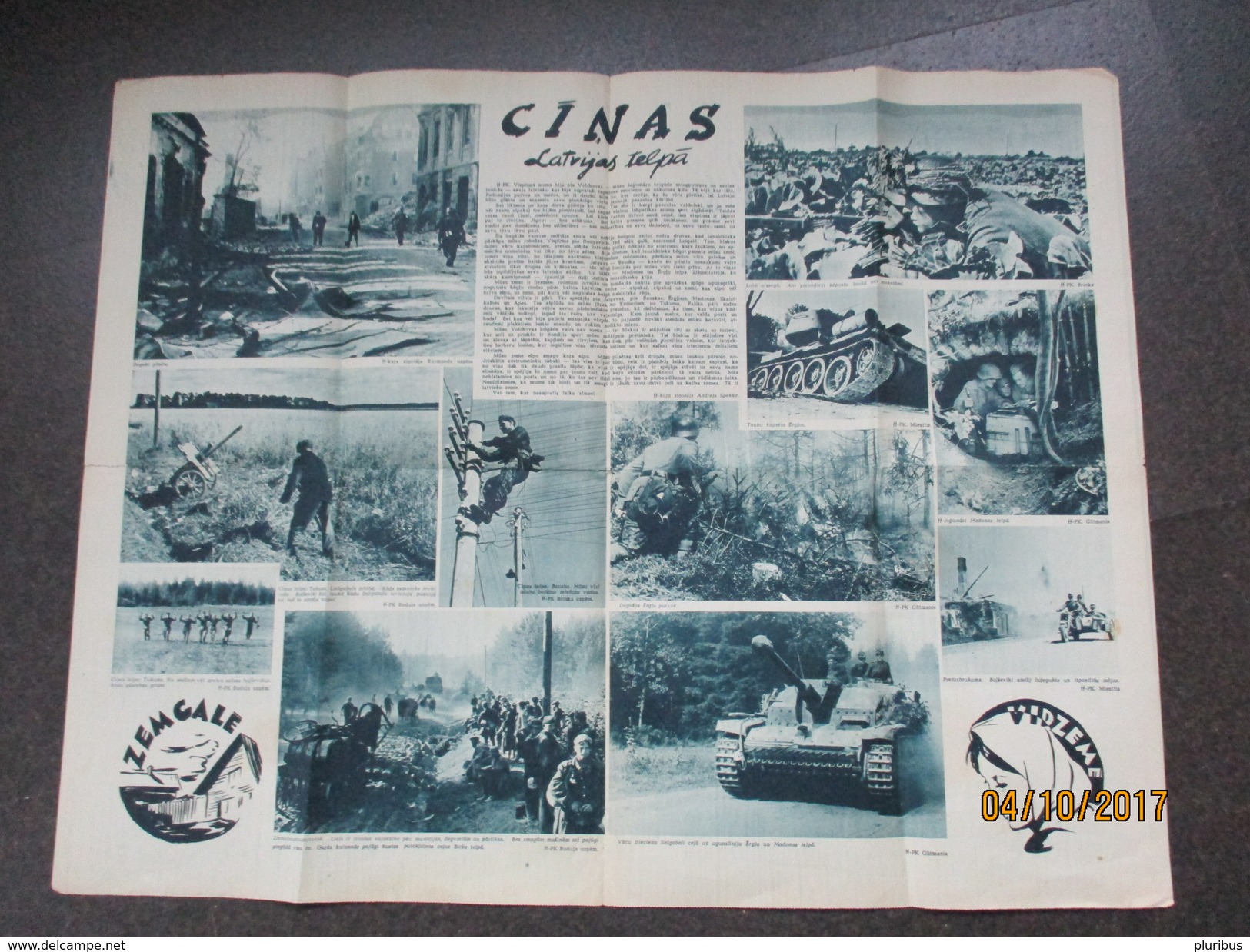 WW II 1944 17 JUNDA LATVIA , SS OBERGRUPENFÜHRER JEKELNS , OLD PAPER  , M - 1939-45