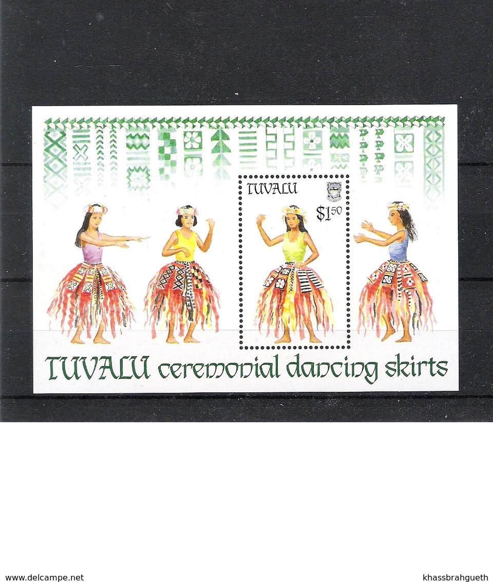 TUVALU (1989) - BLOC OF 1V (**MNH) - COSTUMES / DANSES - Mi BLOC 39 - Tuvalu