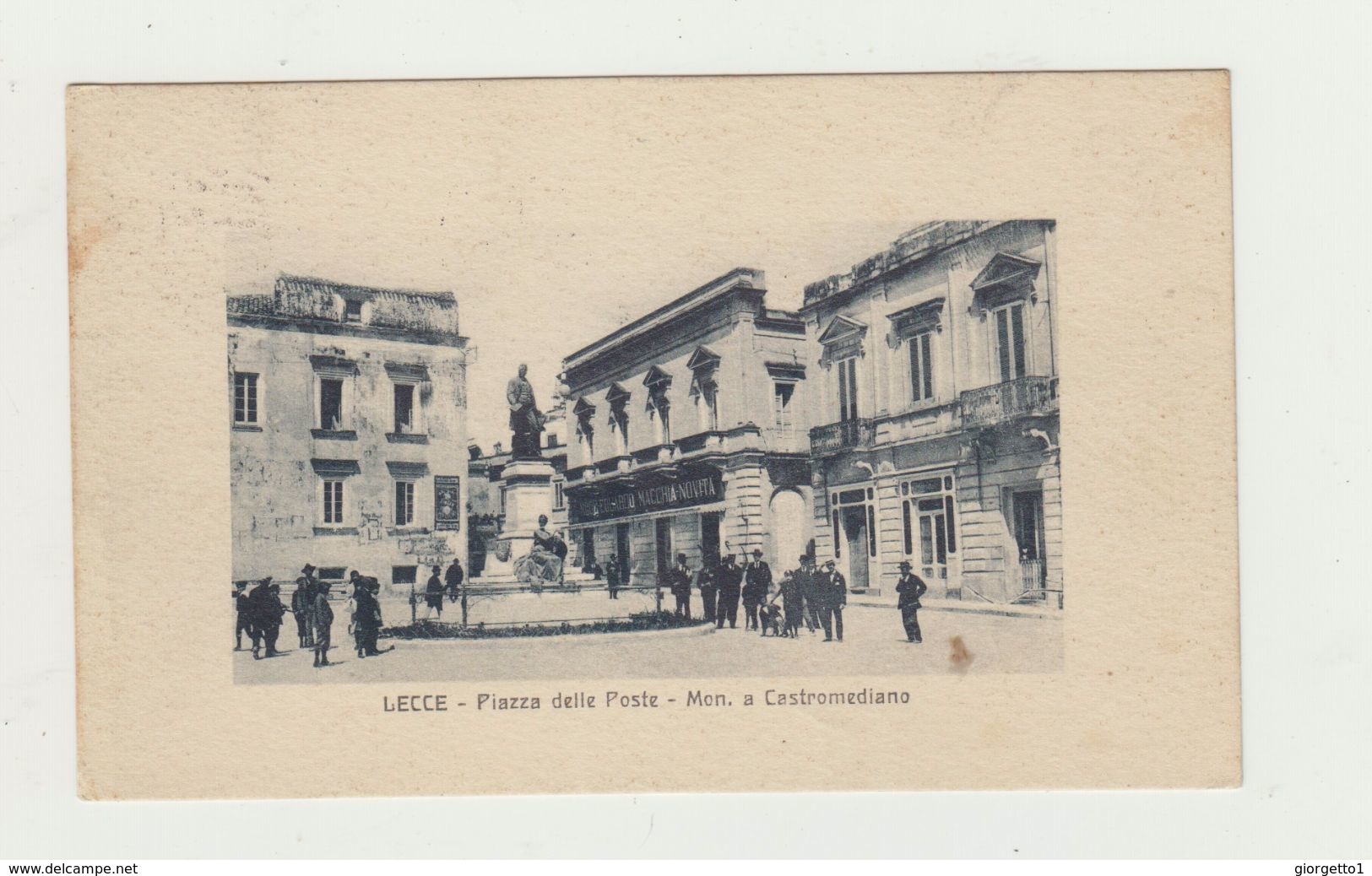 LECCE - PIAZZA DELLE POSTE MONUMENTO A CASTROMEDIANO - VIAGGIATA - ANIMATA - POSTCARD - Lecce