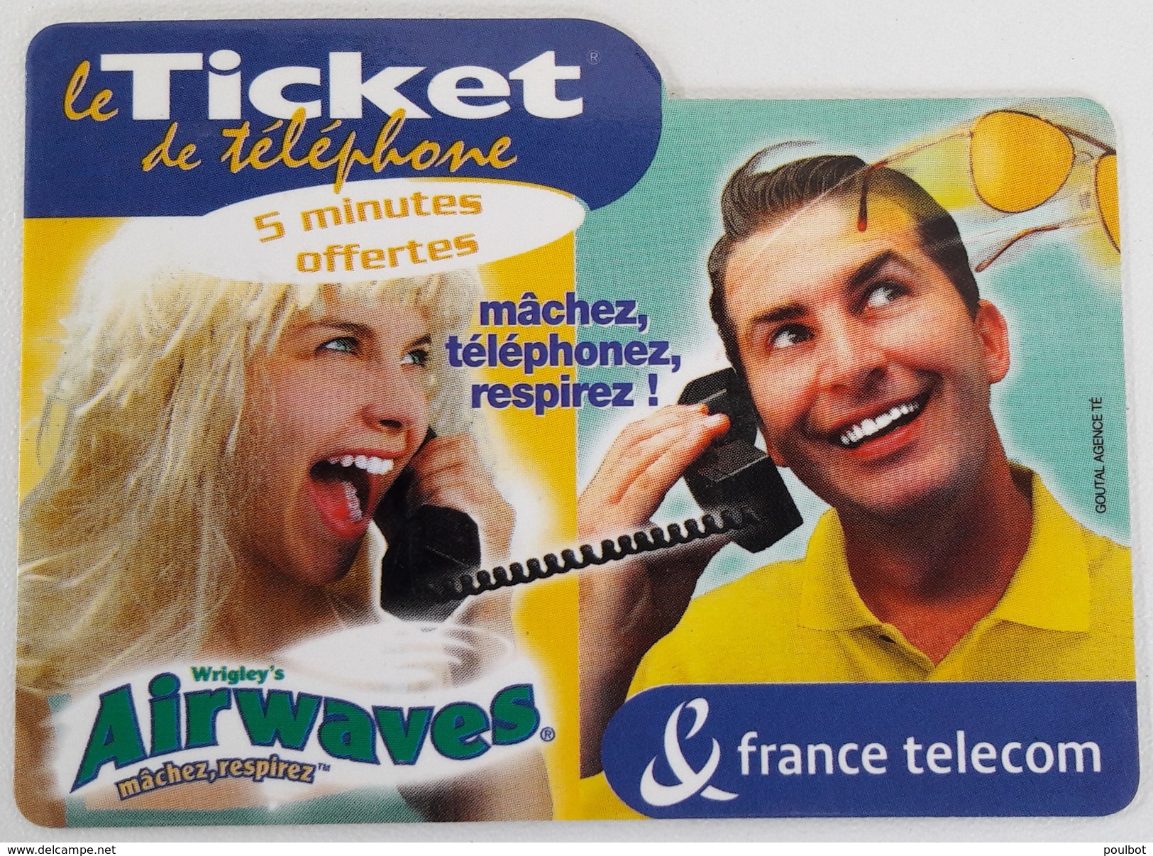 PR 147  Le Ticket France Télécom   Airwaves  5 Mn Offertes Code Gratté - FT