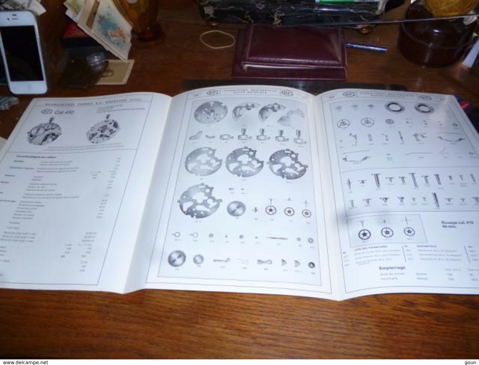 Folder Technique Horlogerie BF Baumgartner Frères Grenchen Cal. 410 Avec échappement Ancre à Goupilles - Autres & Non Classés