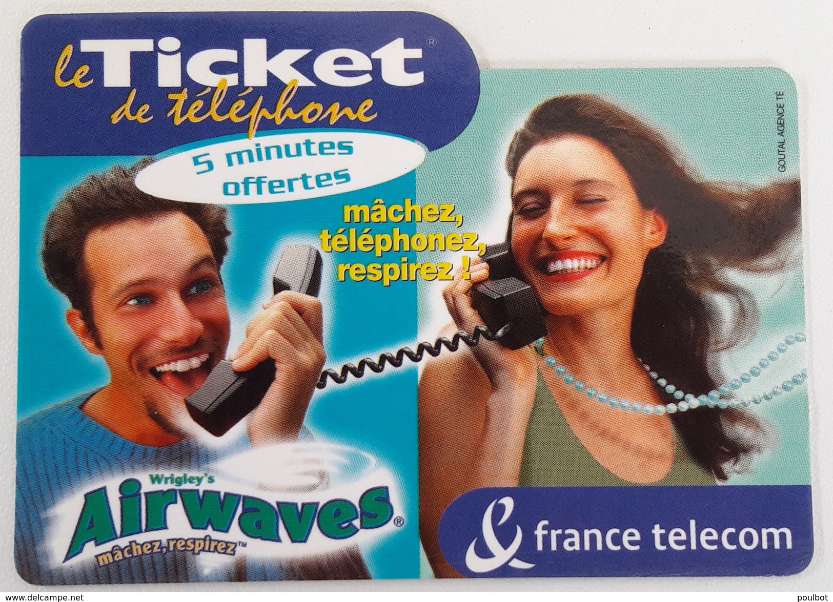 PR 148  Le Ticket France Télécom   Airwaves  5 Mn Offertes Code Gratté - FT Tickets