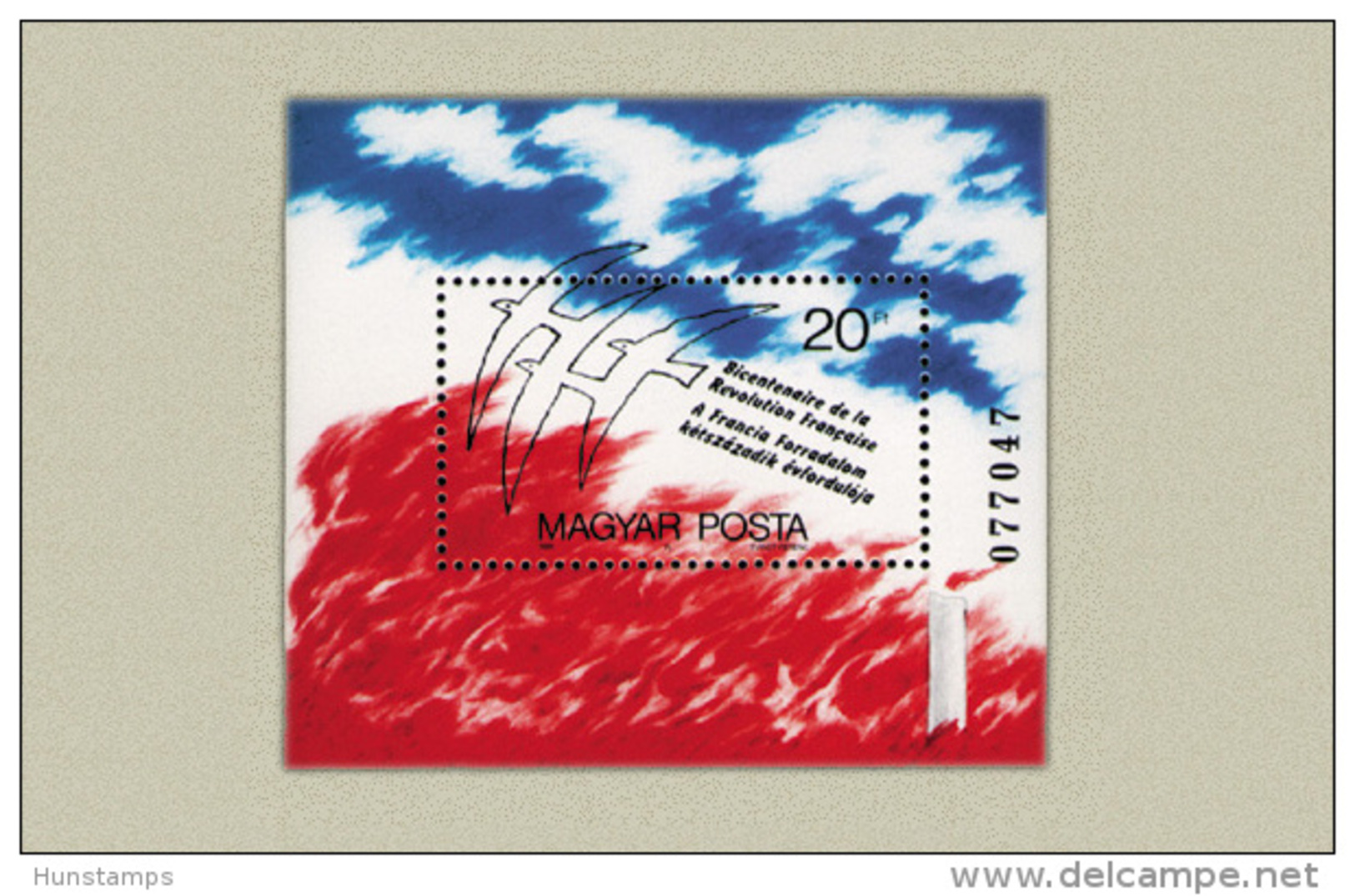 Hungary 1989. France Bearings - Revolution Sheet MNH (**) Michel: Block 203A / 6.50 EUR - Neufs