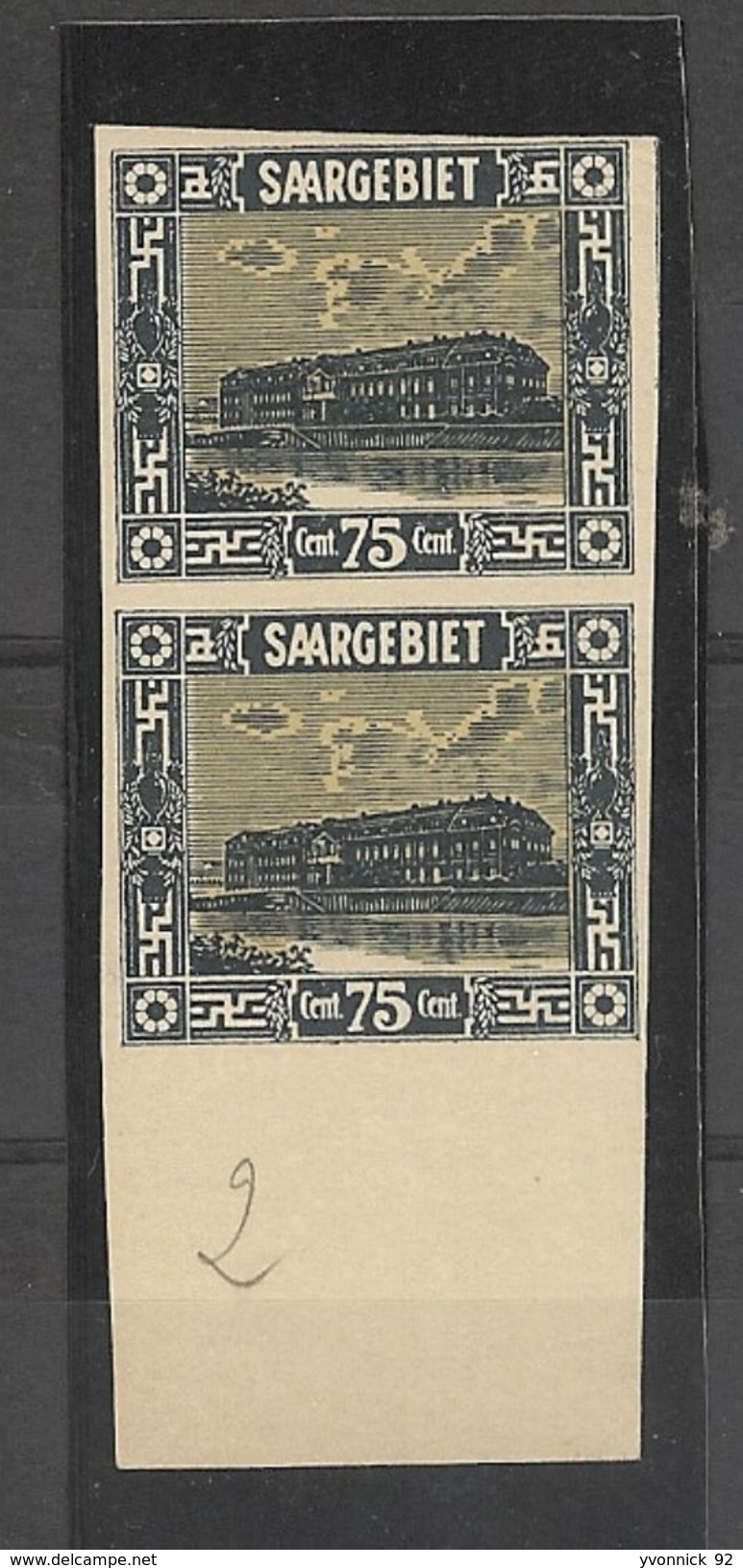 Sarre -Saargebiet _  1Paire  Non Dentelé BDF  -1922-  N°92 Neufs - Other & Unclassified