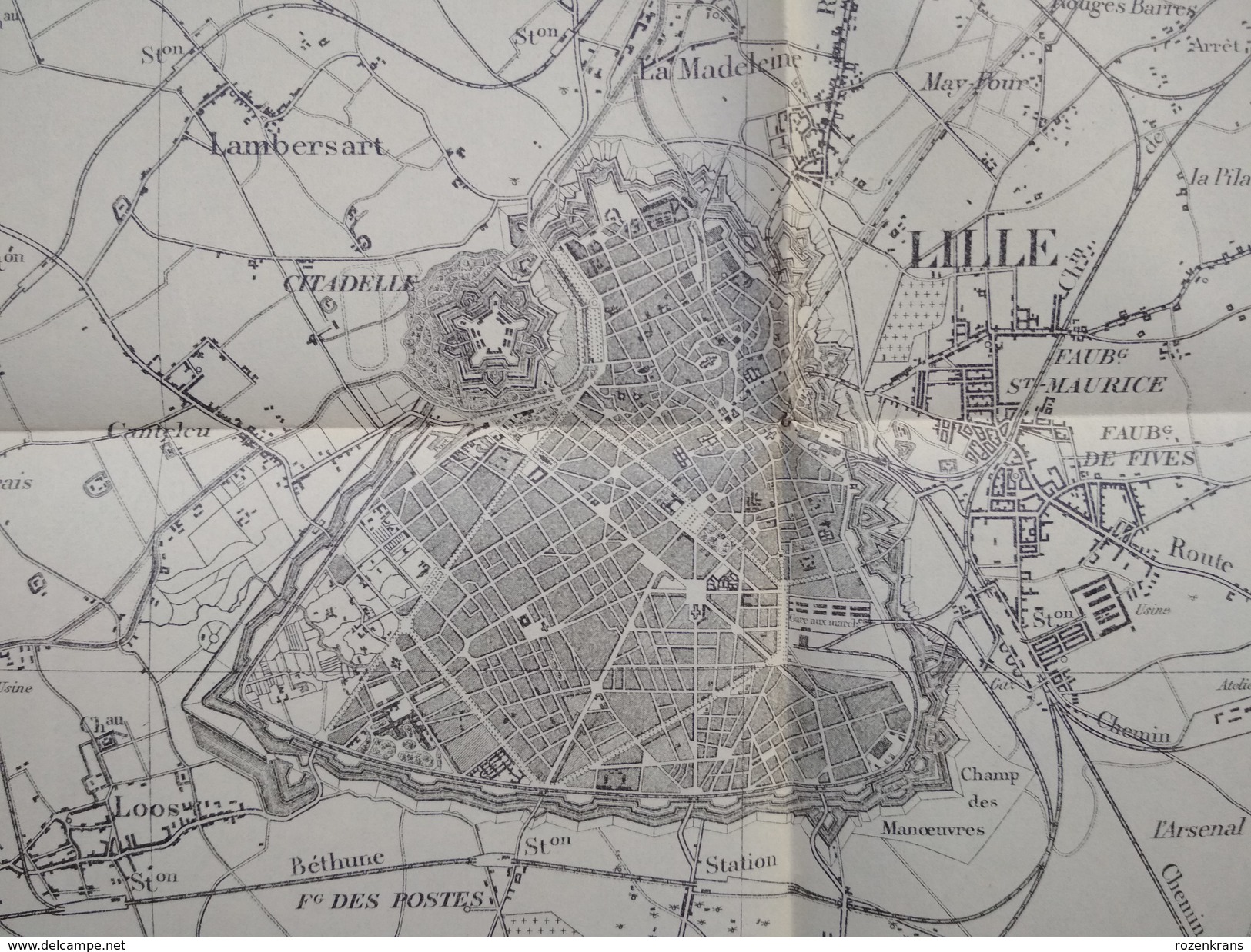 Topografische En Militaire Kaart STAFKAART 1909 Ploegsteert Lille Roubaix Armentieres - Cartes Topographiques