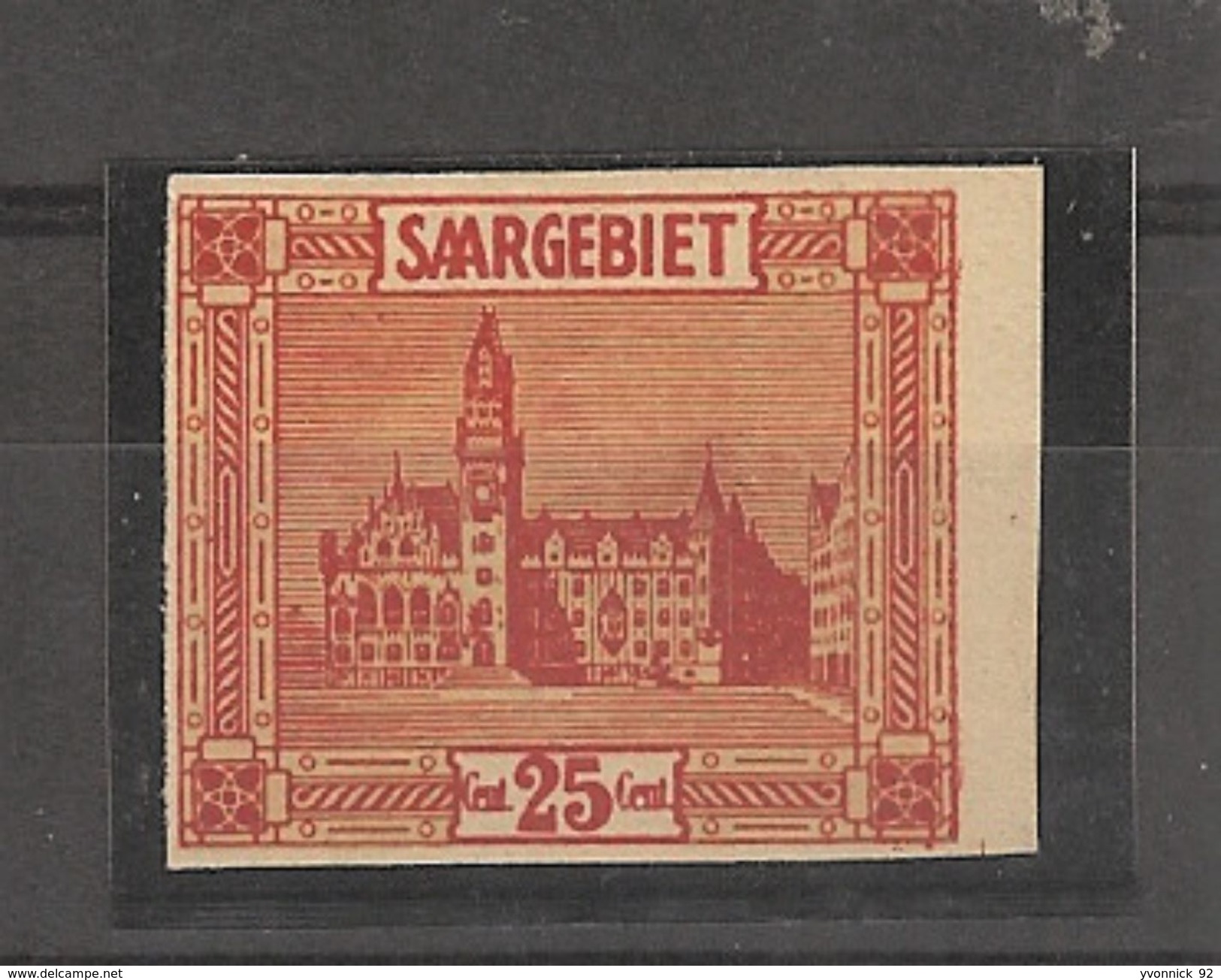 Sarre -Saargebiet _  25c Non Dentelé - Essai Orange - Jaune-  1922-  N°88 - Other & Unclassified