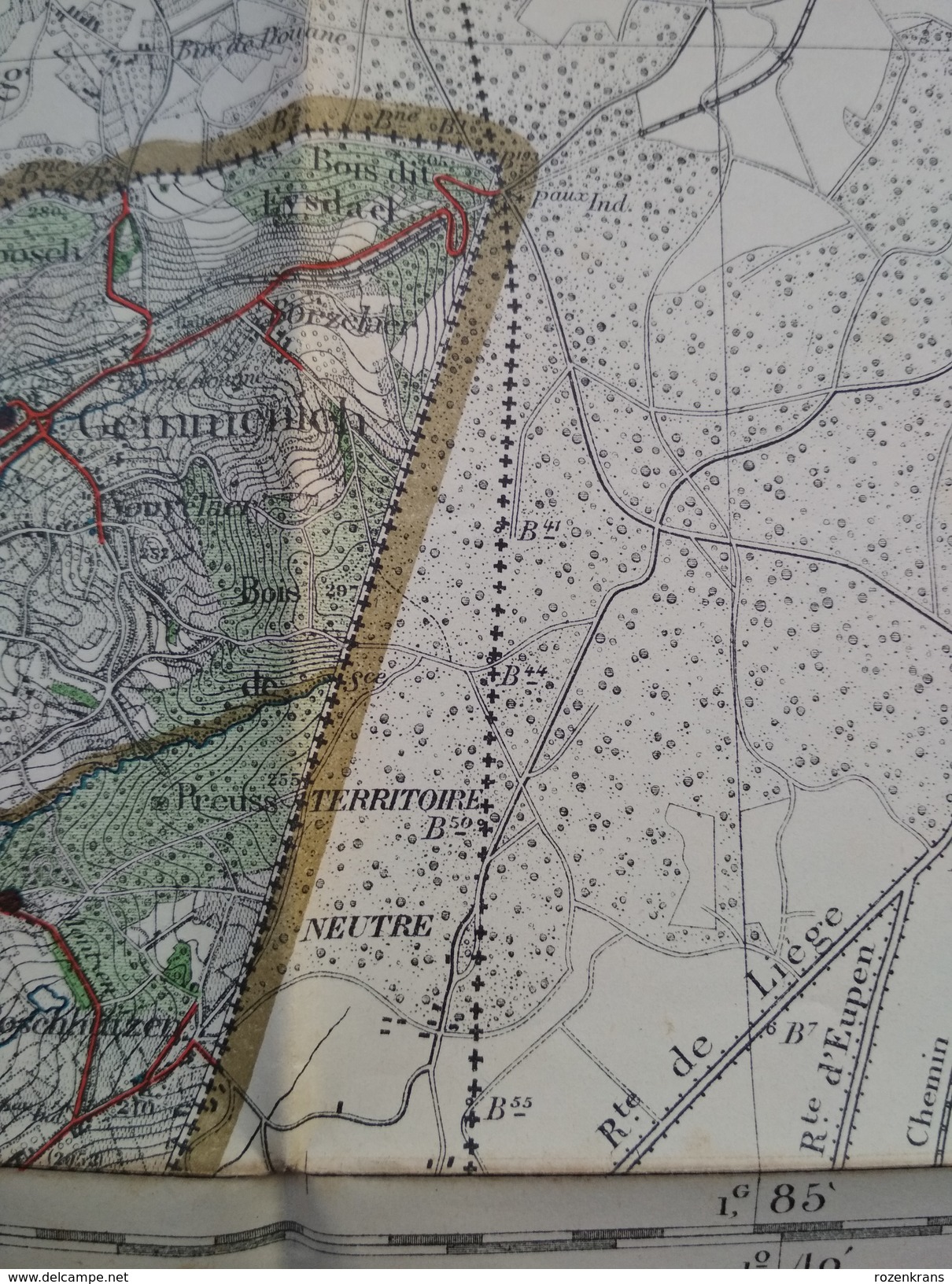 Topografische En Militaire Kaart STAFKAART 1904 Gemmenich Neutraal Moresnet Neutre Vaals Aix-La-Chapelle Epe Kerkrade - Cartes Topographiques