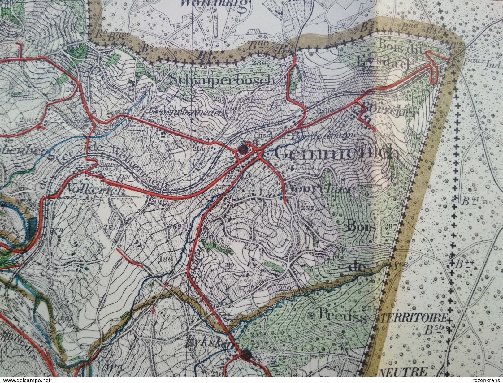 Topografische En Militaire Kaart STAFKAART 1904 Gemmenich Neutraal Moresnet Neutre Vaals Aix-La-Chapelle Epe Kerkrade - Cartes Topographiques
