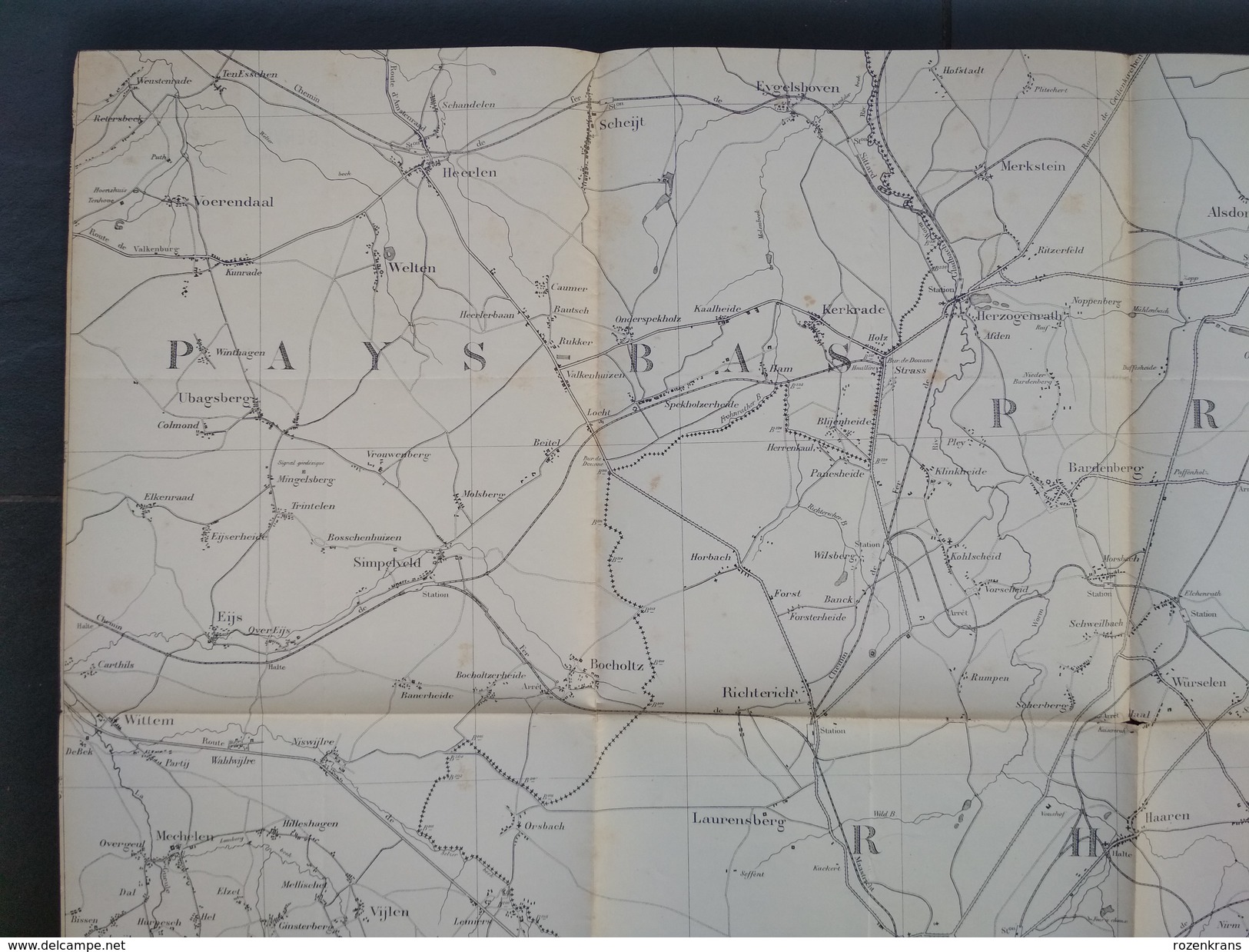 Topografische en militaire kaart STAFKAART 1904 Gemmenich Neutraal Moresnet neutre Vaals Aix-La-Chapelle Epe Kerkrade