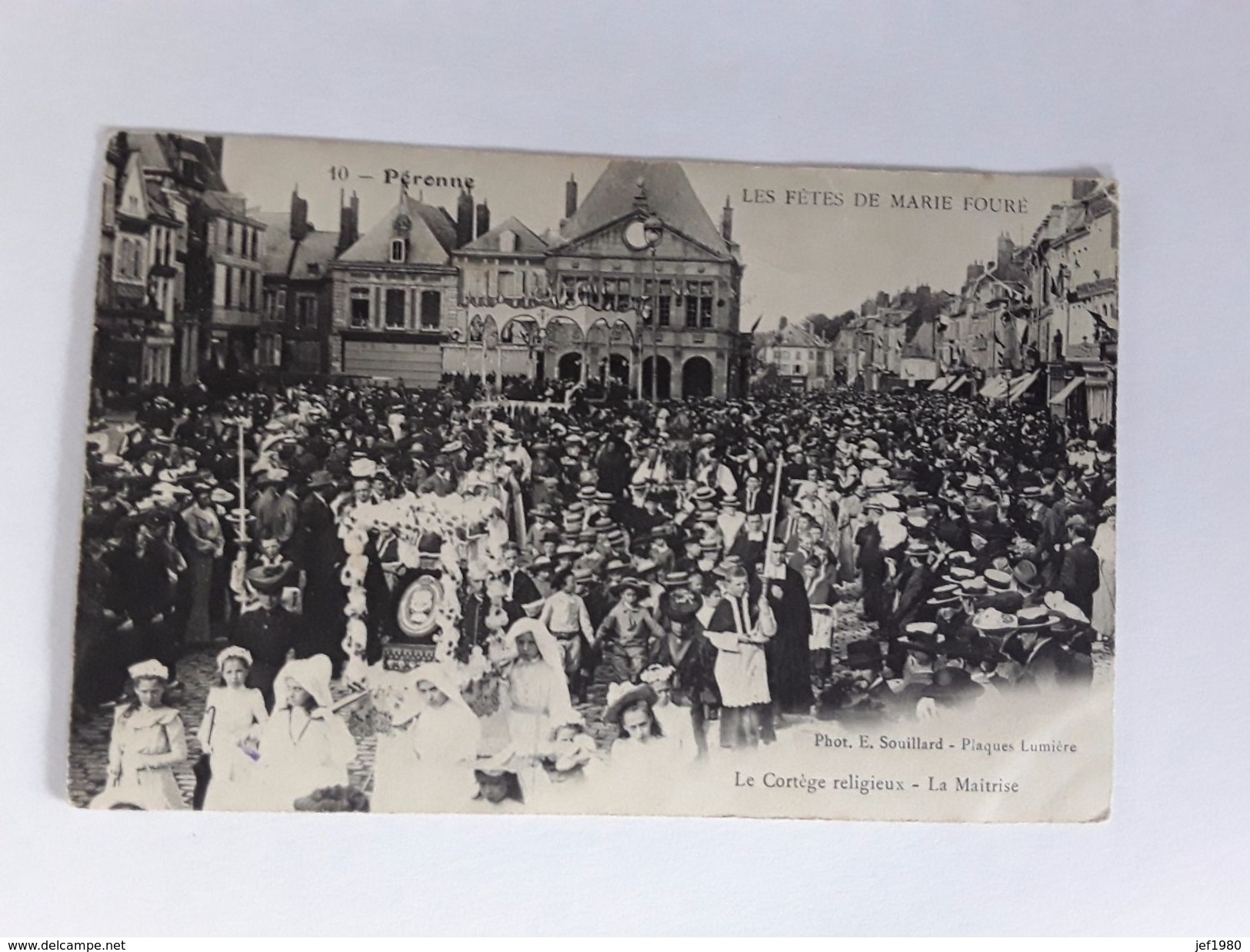 PERONNE  LES FETES DE MARIE FOURE AFGESTEMPELD FELDPOST 1914 - Peronne