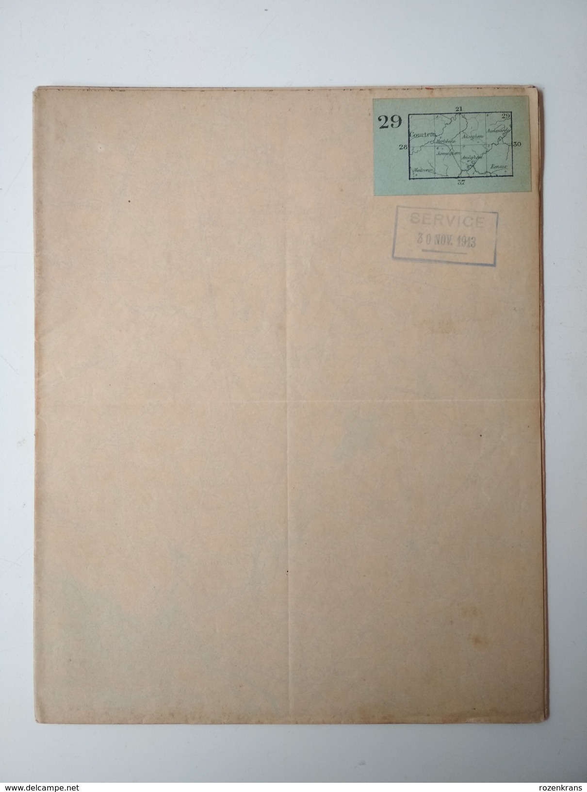 Topografische en militaire kaart STAFKAART 1913 Kortrijk Oudenaarde Ronse Harelbeke Mouscron Avelgem Anzegem Waregem
