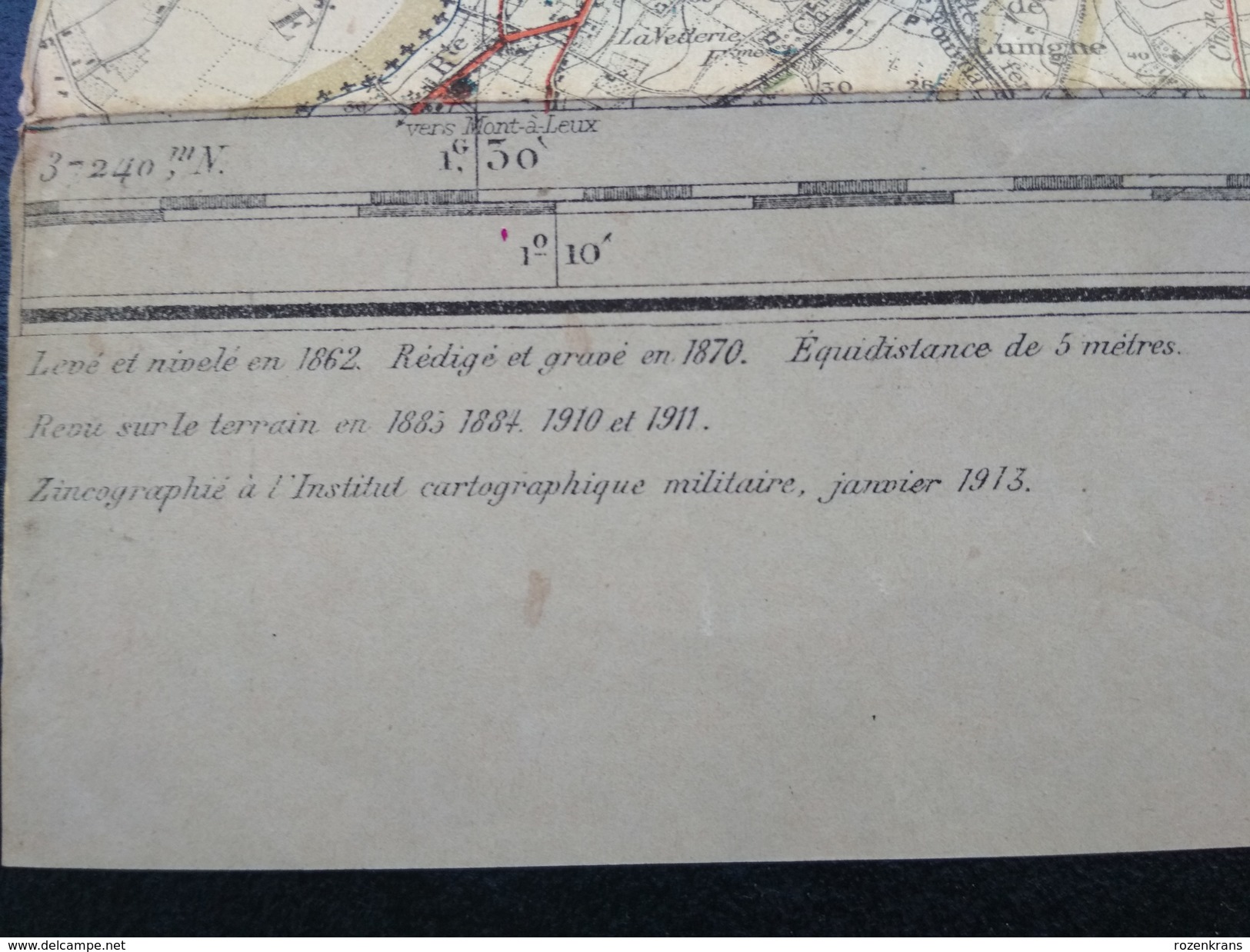 Topografische en militaire kaart STAFKAART 1913 Kortrijk Oudenaarde Ronse Harelbeke Mouscron Avelgem Anzegem Waregem