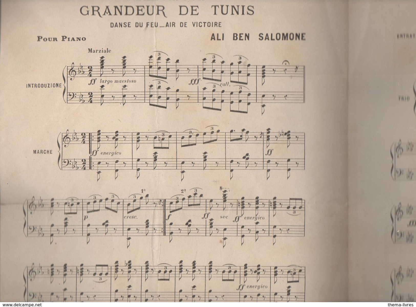 Partition Grand Format  :Danse Du Feu (grandeur De Tunis)  1894 Avec Vignette 1893 Collée (voir Le  Détail) (MPA D 062) - Scores & Partitions