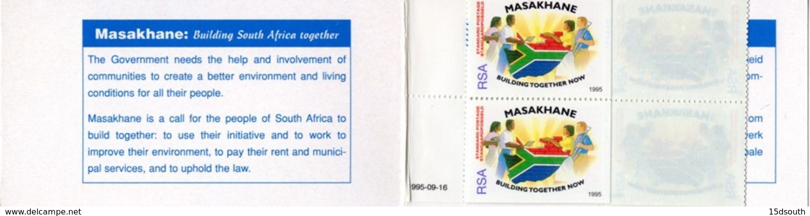 South Africa - 1995 Masakhane Booklet (**) # SG SB32 - Libretti
