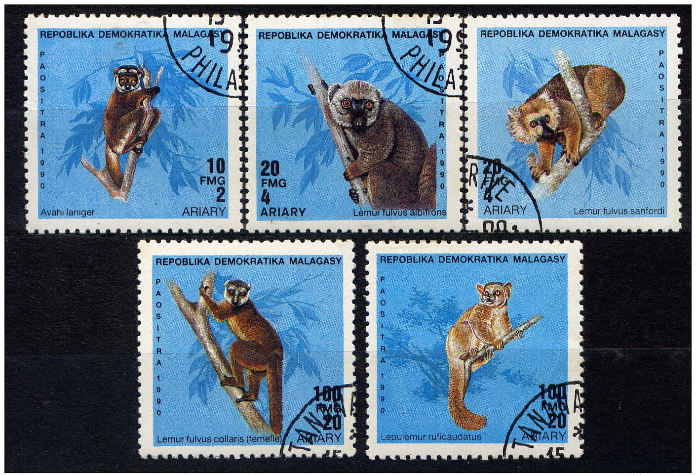 MADAGASCAR - 978/982° - Lemuriens - Madagascar (1960-...)