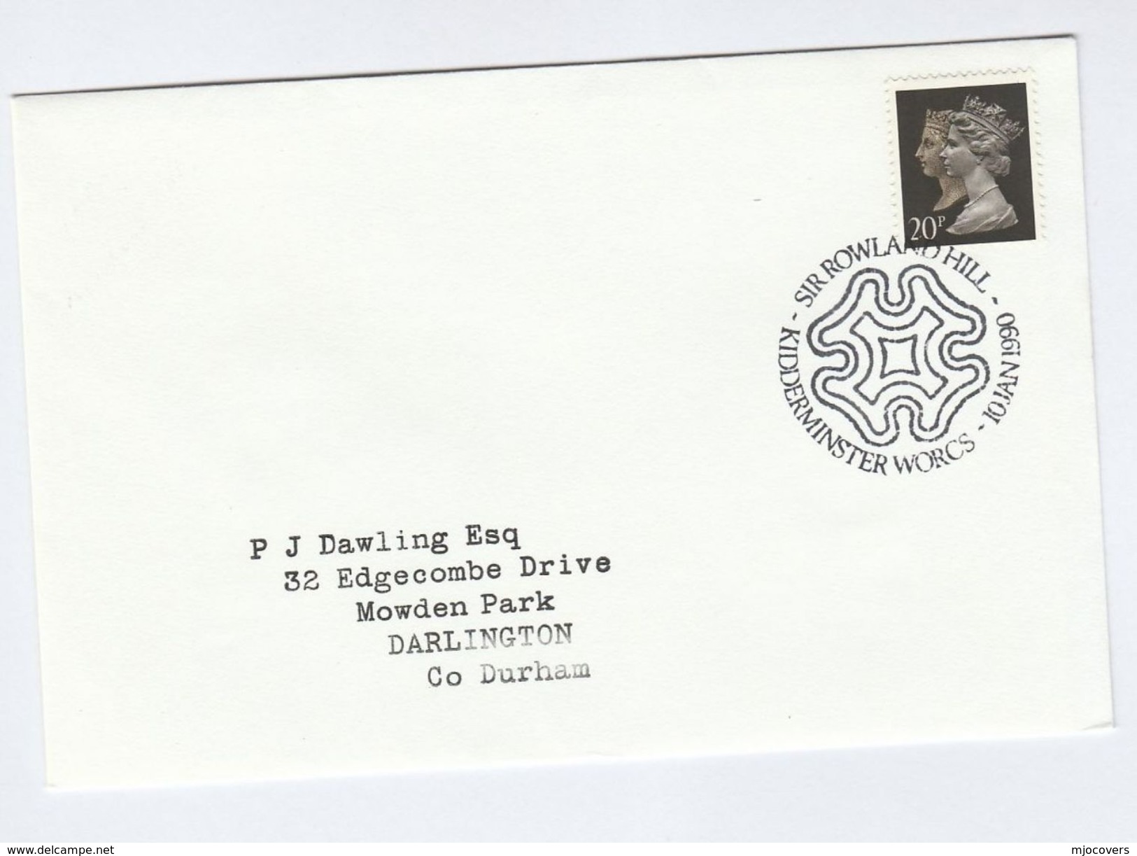 1990 PENNY BLACK Anniv  MALTESE CROSS Pmk COVER FDC Kidderminster  Gb Stamps - 1981-1990 Decimal Issues