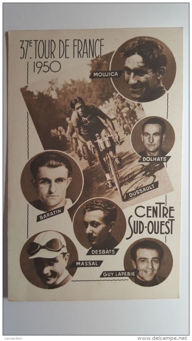 CPA - 37ème TOUR DE FRANCE 1950 -  Centre Sud-Ouest - Cyclisme