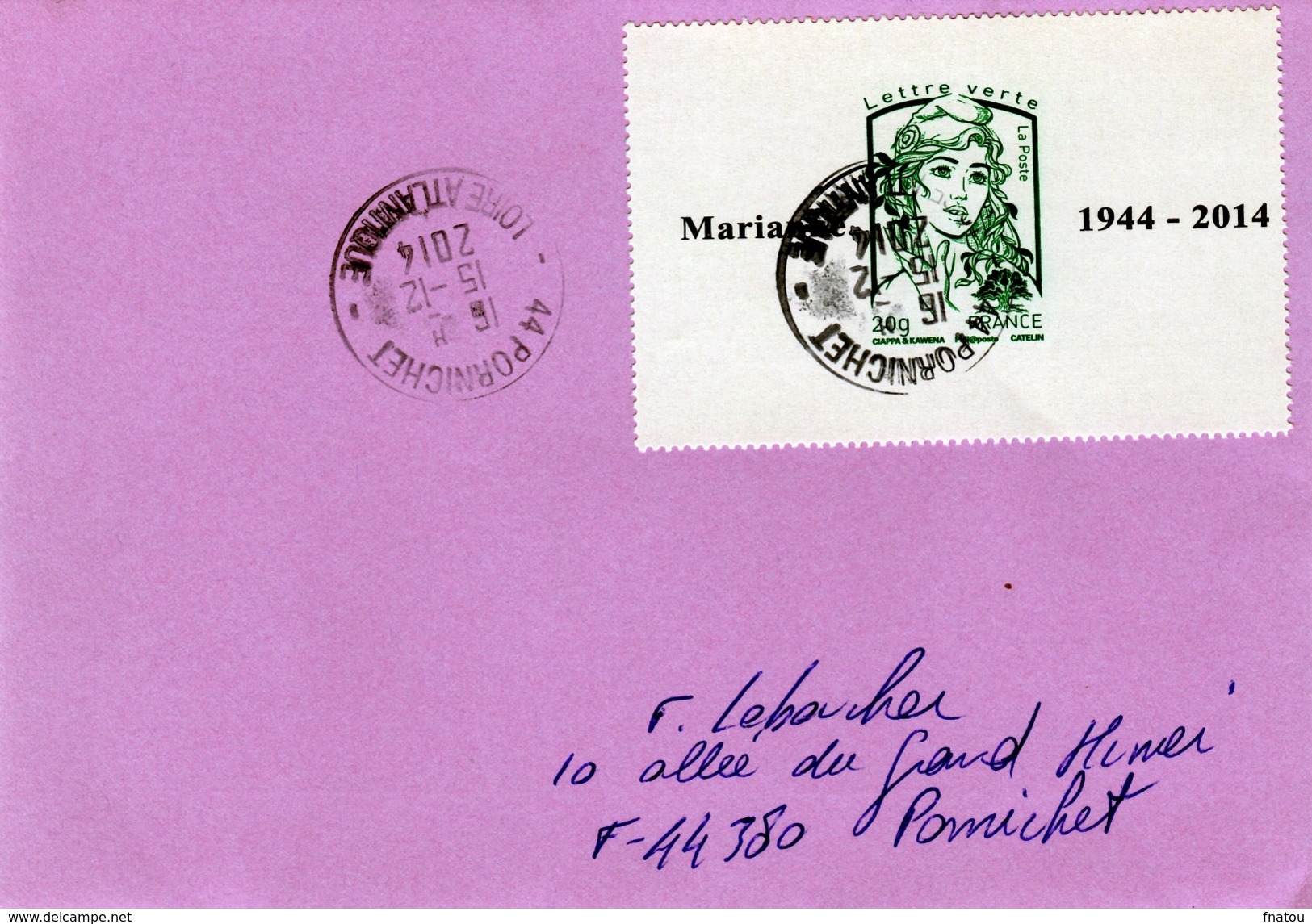 France, "Marianne" By Ciappa And Kawena, Large Size Stamp, 2013, VFU On Cover  SCARCE - Gebruikt