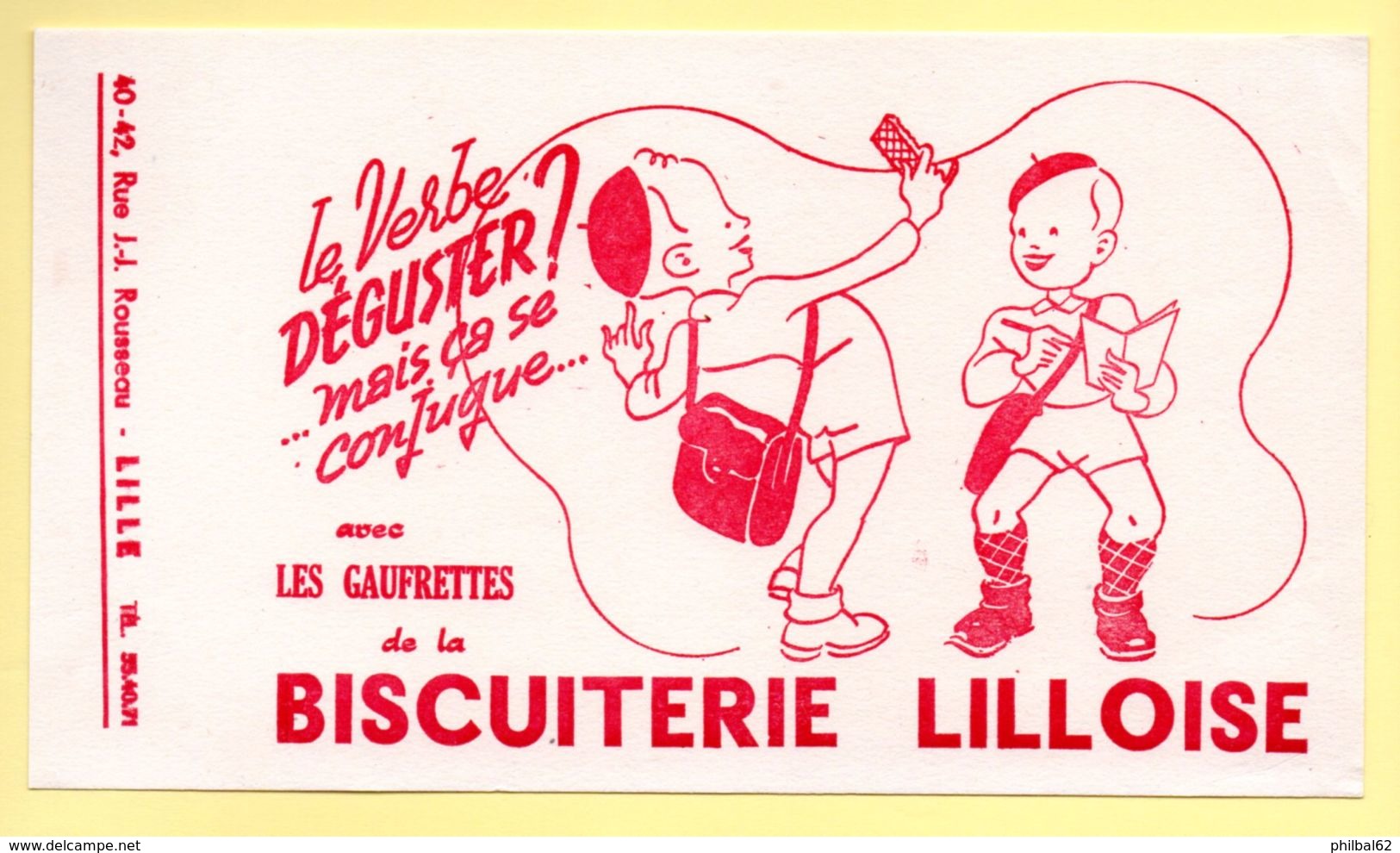 Buvard Biscuiterie Lilloise. Rue J.J.Rousseau à Lille. - Sucreries & Gâteaux