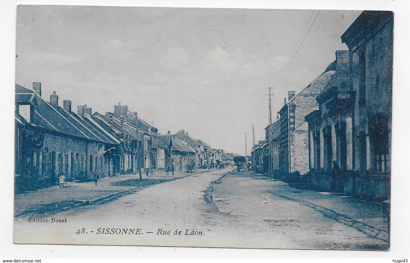 SISSONNE EN 1929 - N° 48 - RUE DE LAON - CPA VOYAGEE - Sissonne