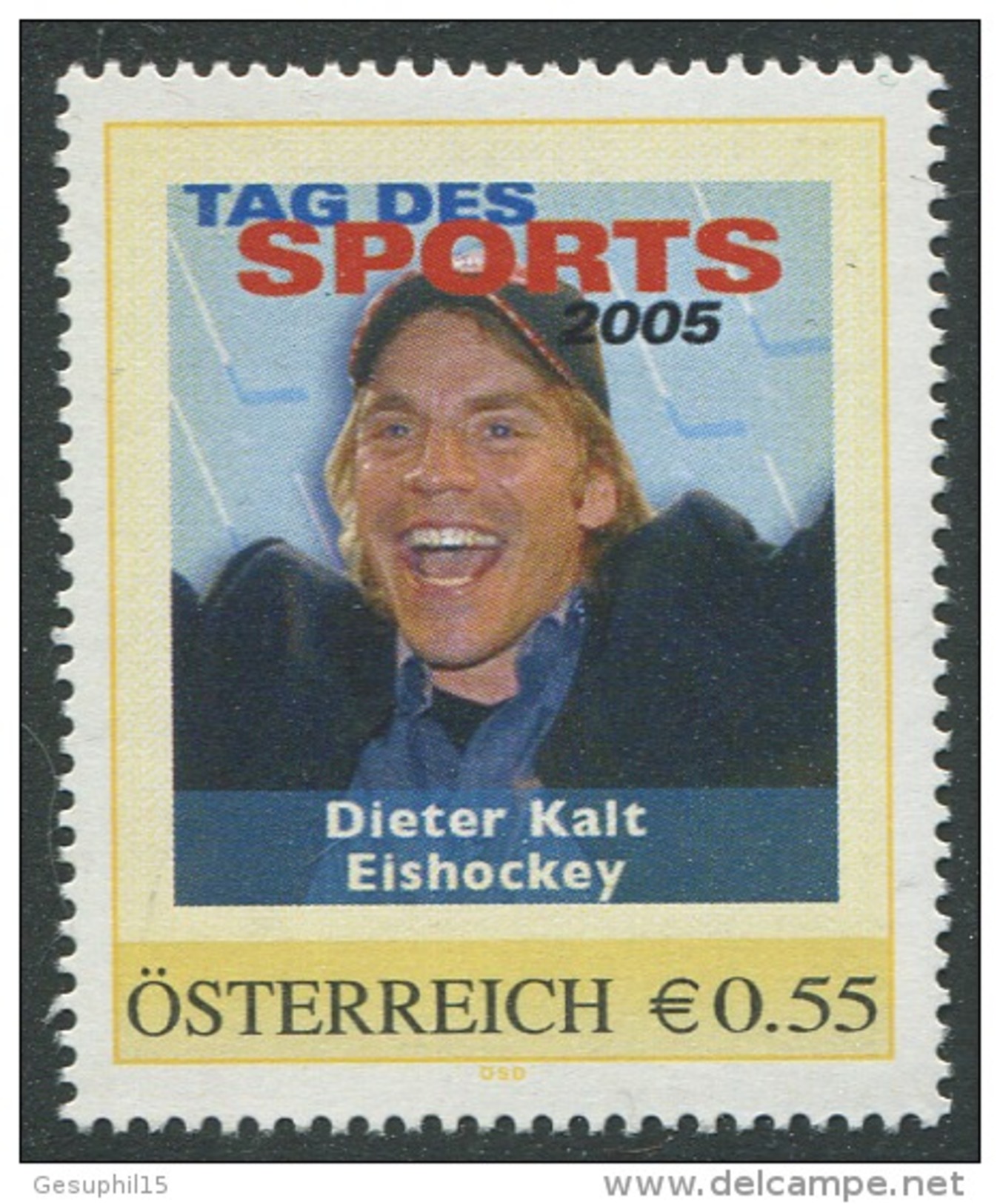 ÖSTERREICH / PM Tag Des Sports 2005 / Dieter Kalt - Eishockey / Postfrisch / MNH /  ** - Personalisierte Briefmarken