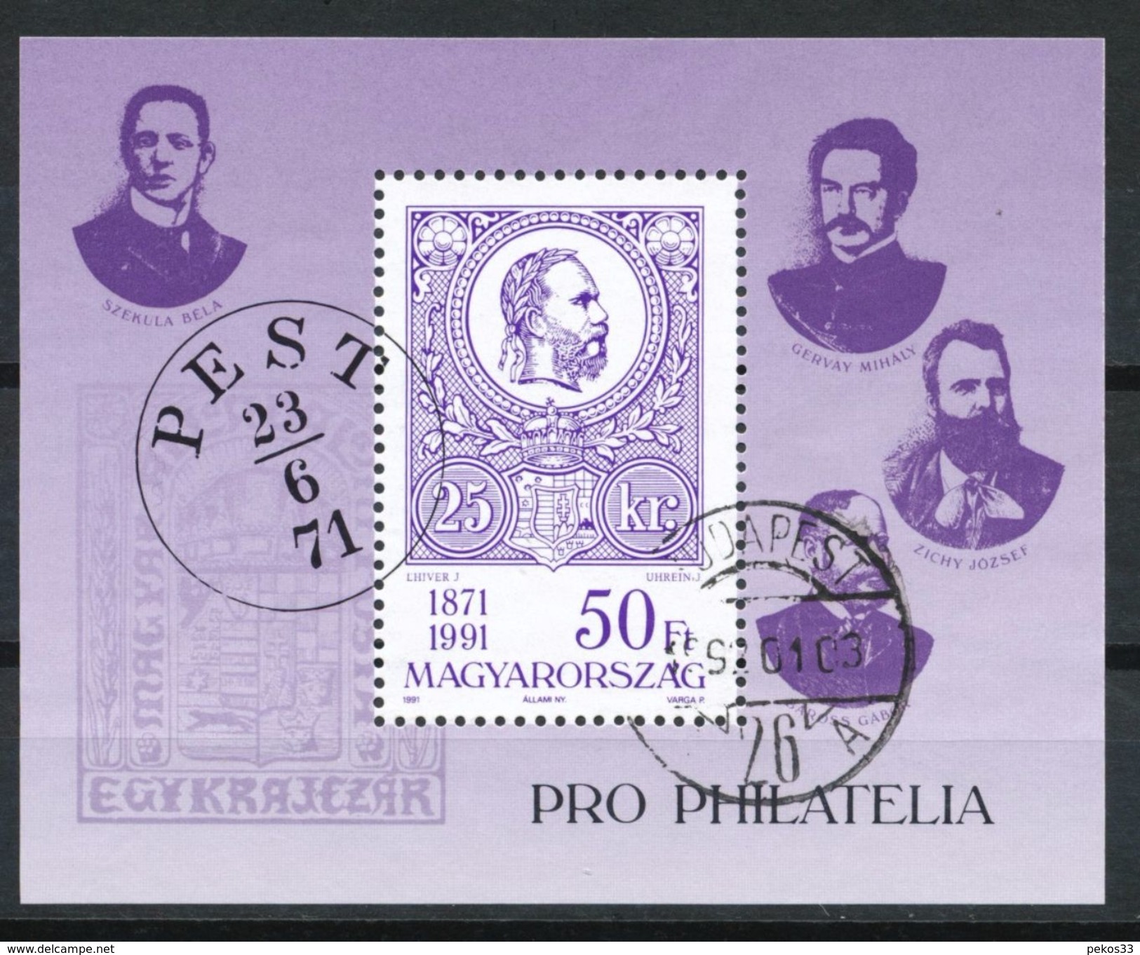 Ungarn  Mi.Nr.   4181   Block  220    Gestempelt      Pro Philatelia - 120 Jahre Ungarische Briefmarken - Ungebraucht