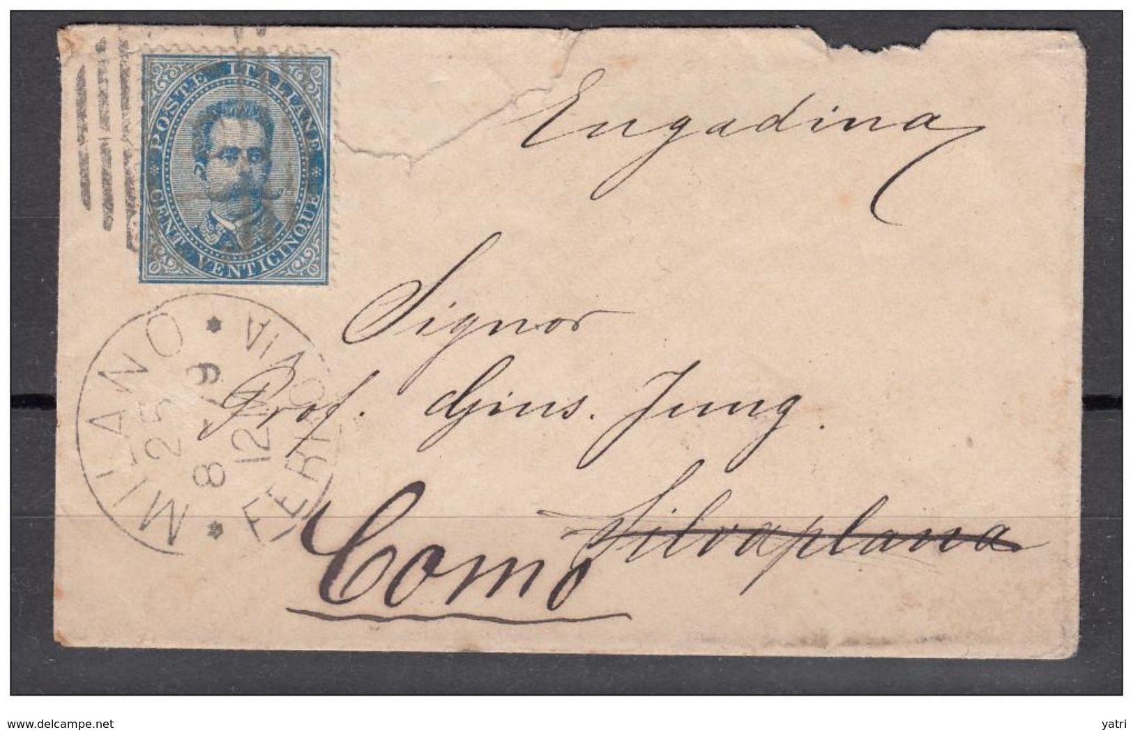 1879 - Bustina Per La Svizzera Rispedita A Como - Storia Postale