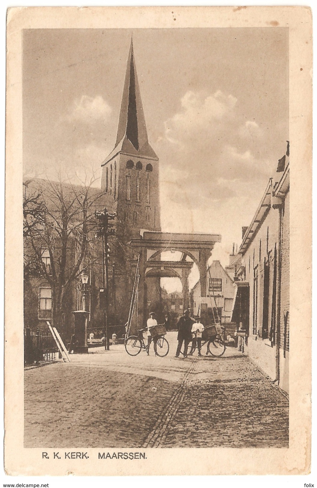 Maarssen - R.K. Kerk - Geanimeerd - Fietser - 1925 - Maarssen