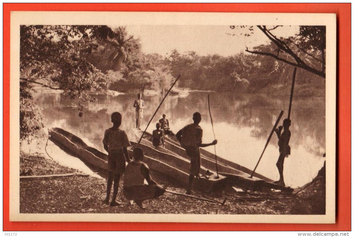 NEN-25  Pêcheurs Congolais. Oeuvre Propagande De La Foi Missions Catholiques.. Circulé Sous Enveloppe - Missions